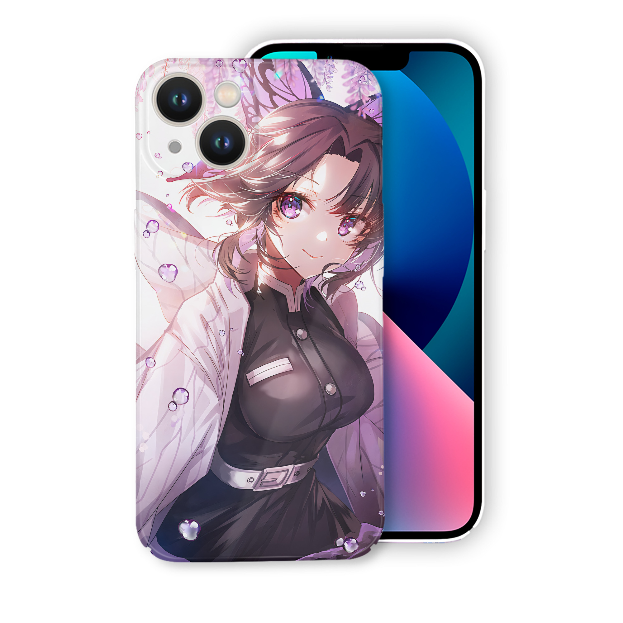 （画像用） 鬼滅の刃（きめつのやいば）蟲柱-胡蝶 しのぶ／こちょう しのぶ Kochou Shinobu 【iPhone 14シリーズ対応】ハードケース