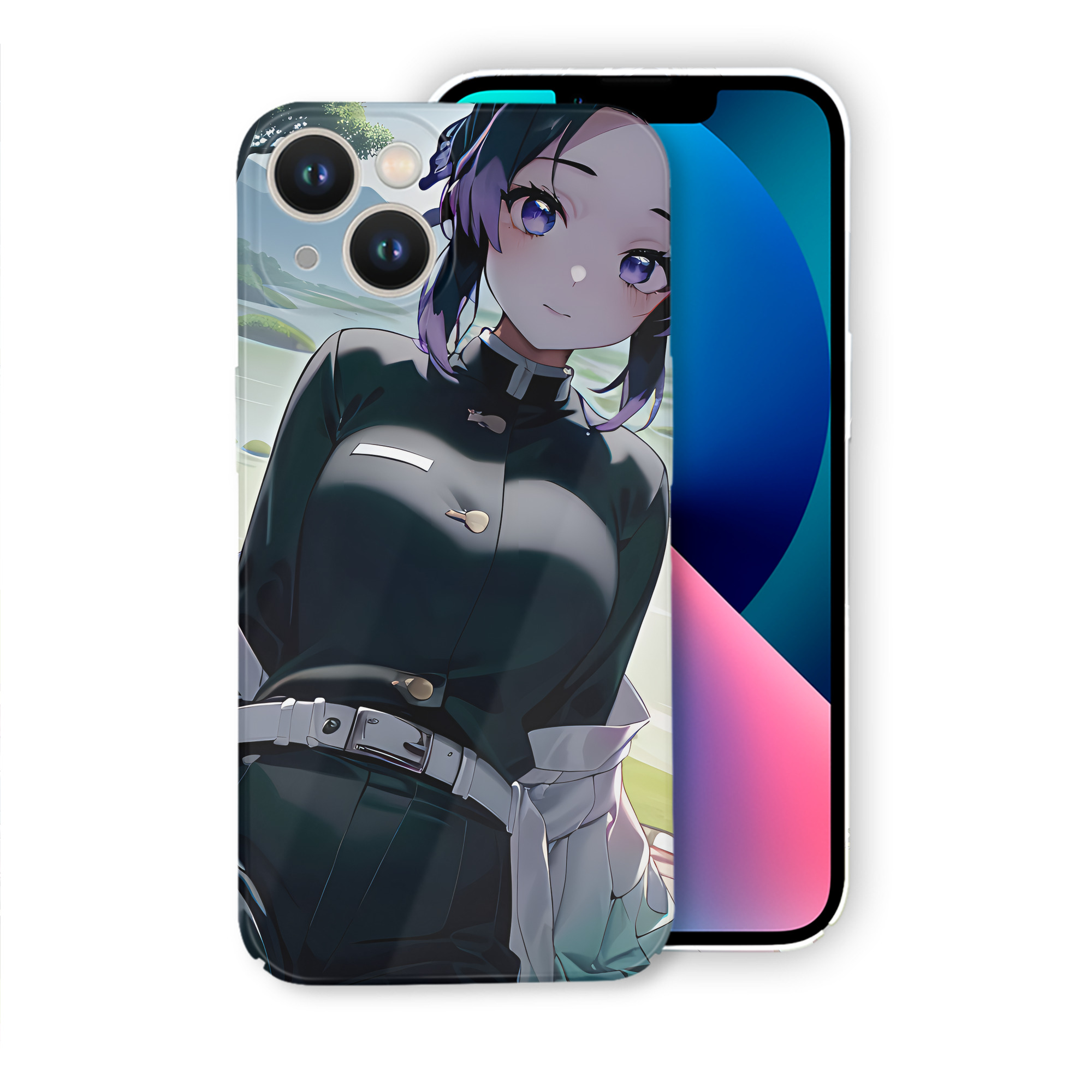 （画像用） 鬼滅の刃（きめつのやいば）蟲柱-胡蝶 しのぶ／こちょう しのぶ Kochou Shinobu 【iPhone 14シリーズ対応】ハードケース
