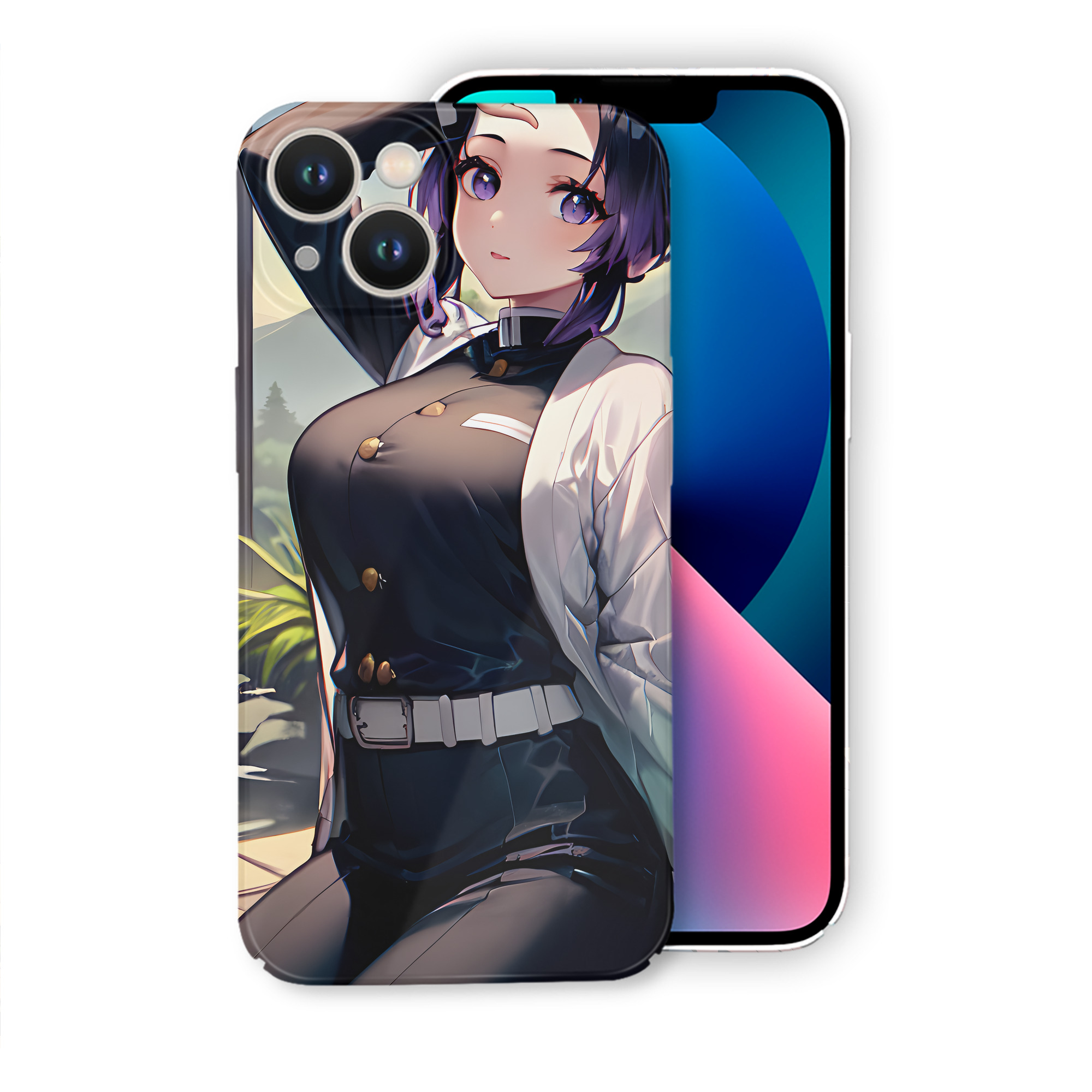 （画像用） 鬼滅の刃（きめつのやいば）蟲柱-胡蝶 しのぶ／こちょう しのぶ Kochou Shinobu 【iPhone 14シリーズ対応】ハードケース