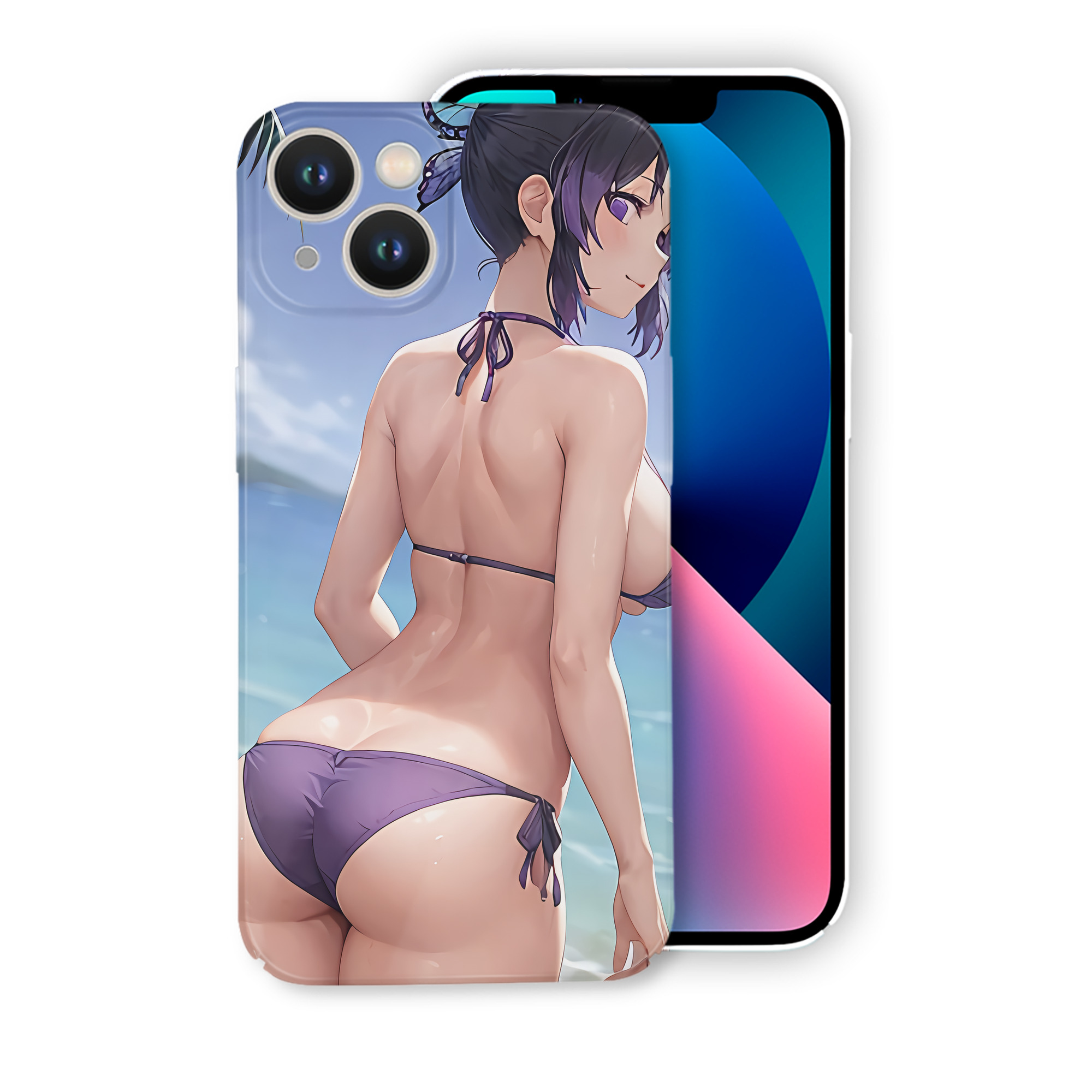 （画像用） 鬼滅の刃（きめつのやいば）蟲柱-胡蝶 しのぶ／こちょう しのぶ Kochou Shinobu 【iPhone 14シリーズ対応】ハードケース