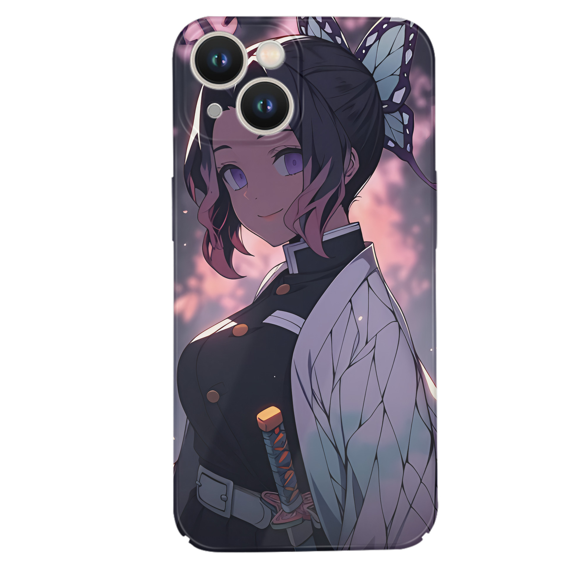 （画像用） 鬼滅の刃（きめつのやいば）蟲柱-胡蝶 しのぶ／こちょう しのぶ Kochou Shinobu 【iPhone 14シリーズ対応】ハードケース