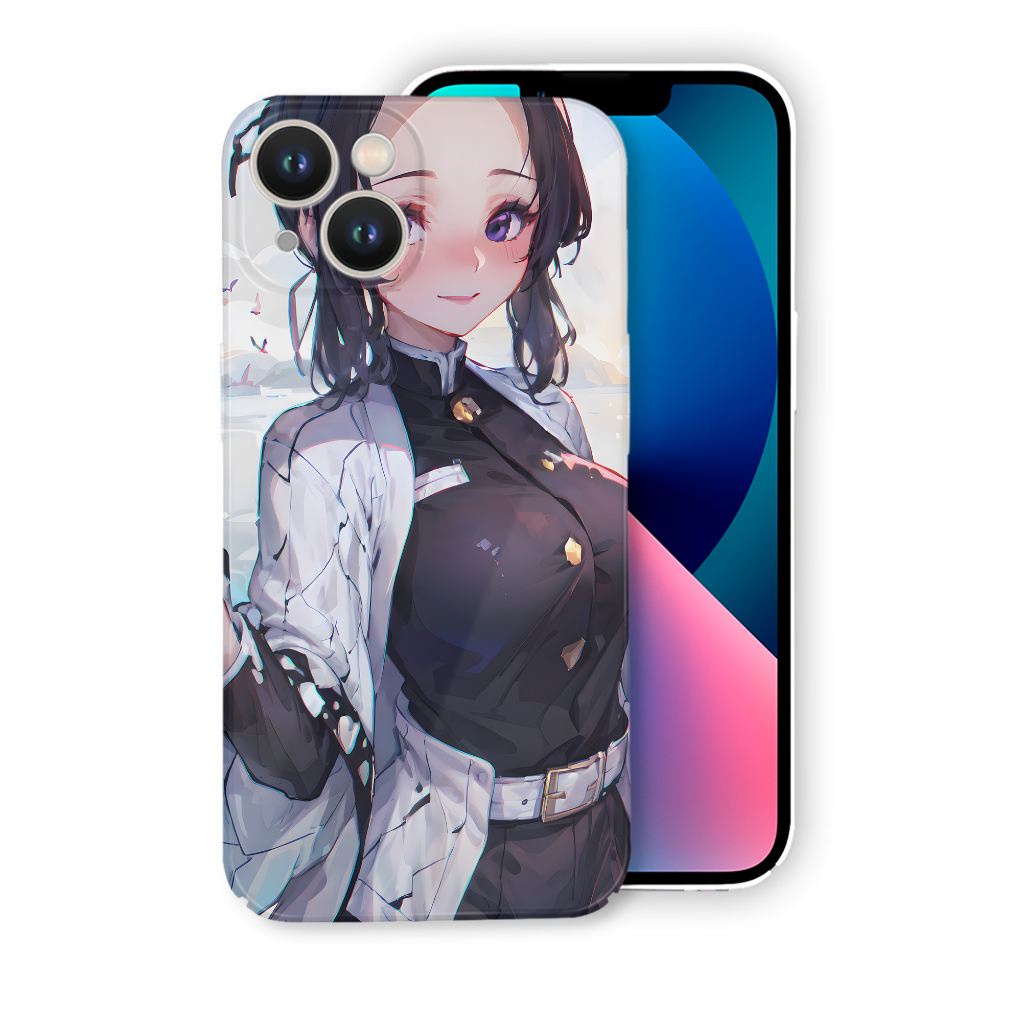 （画像用） 鬼滅の刃（きめつのやいば）蟲柱-胡蝶 しのぶ／こちょう しのぶ Kochou Shinobu 【iPhone 14シリーズ対応】ハードケース