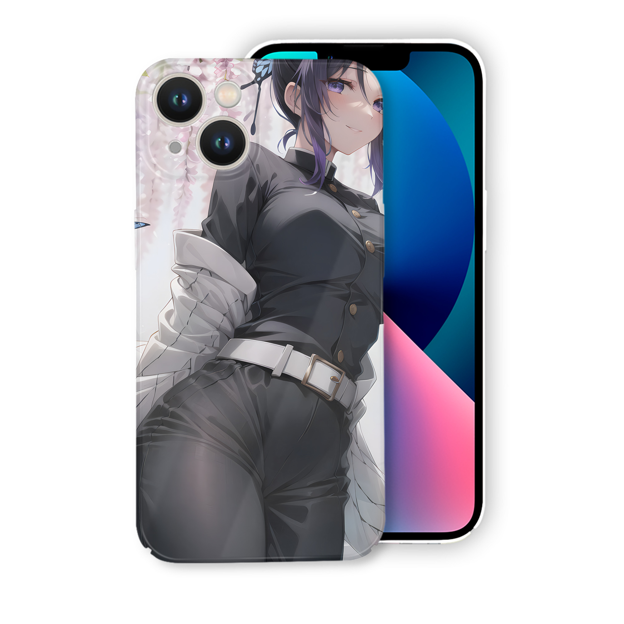 （画像用） 鬼滅の刃（きめつのやいば）蟲柱-胡蝶 しのぶ／こちょう しのぶ Kochou Shinobu 【iPhone 14シリーズ対応】ハードケース