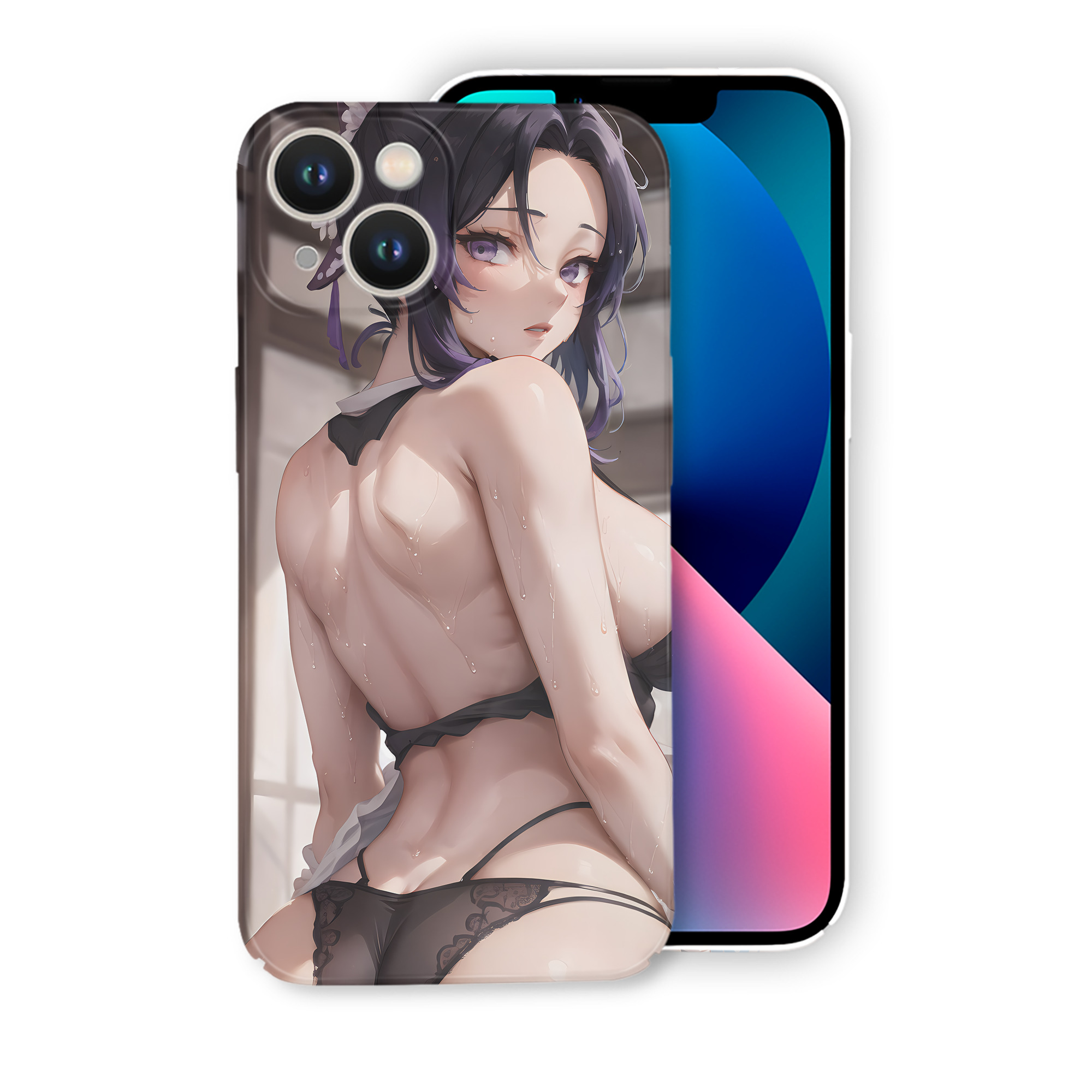 （画像用） 鬼滅の刃（きめつのやいば）蟲柱-胡蝶 しのぶ／こちょう しのぶ Kochou Shinobu 【iPhone 14シリーズ対応】ハードケース