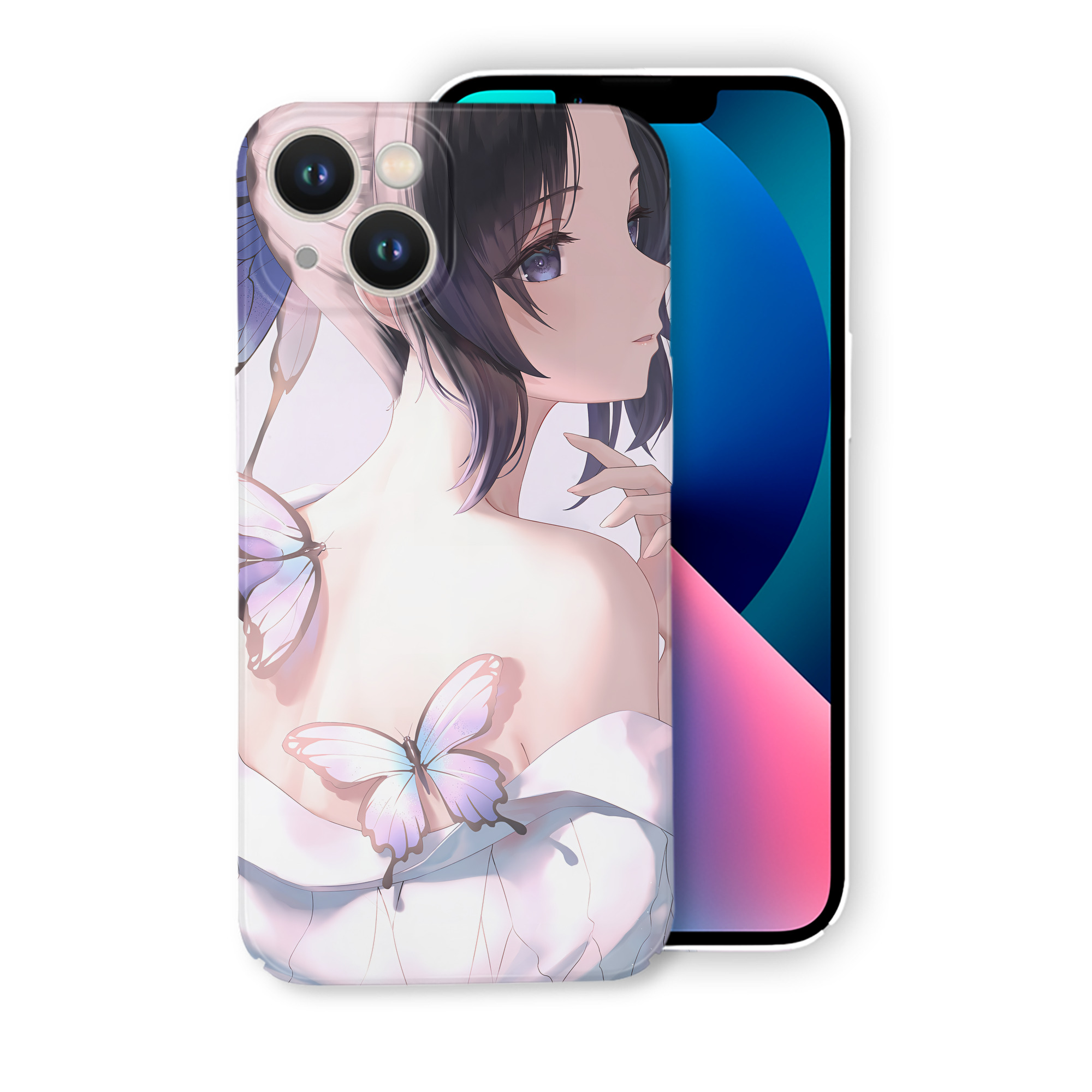 （画像用） 鬼滅の刃（きめつのやいば）蟲柱-胡蝶 しのぶ／こちょう しのぶ Kochou Shinobu 【iPhone 14シリーズ対応】ハードケース