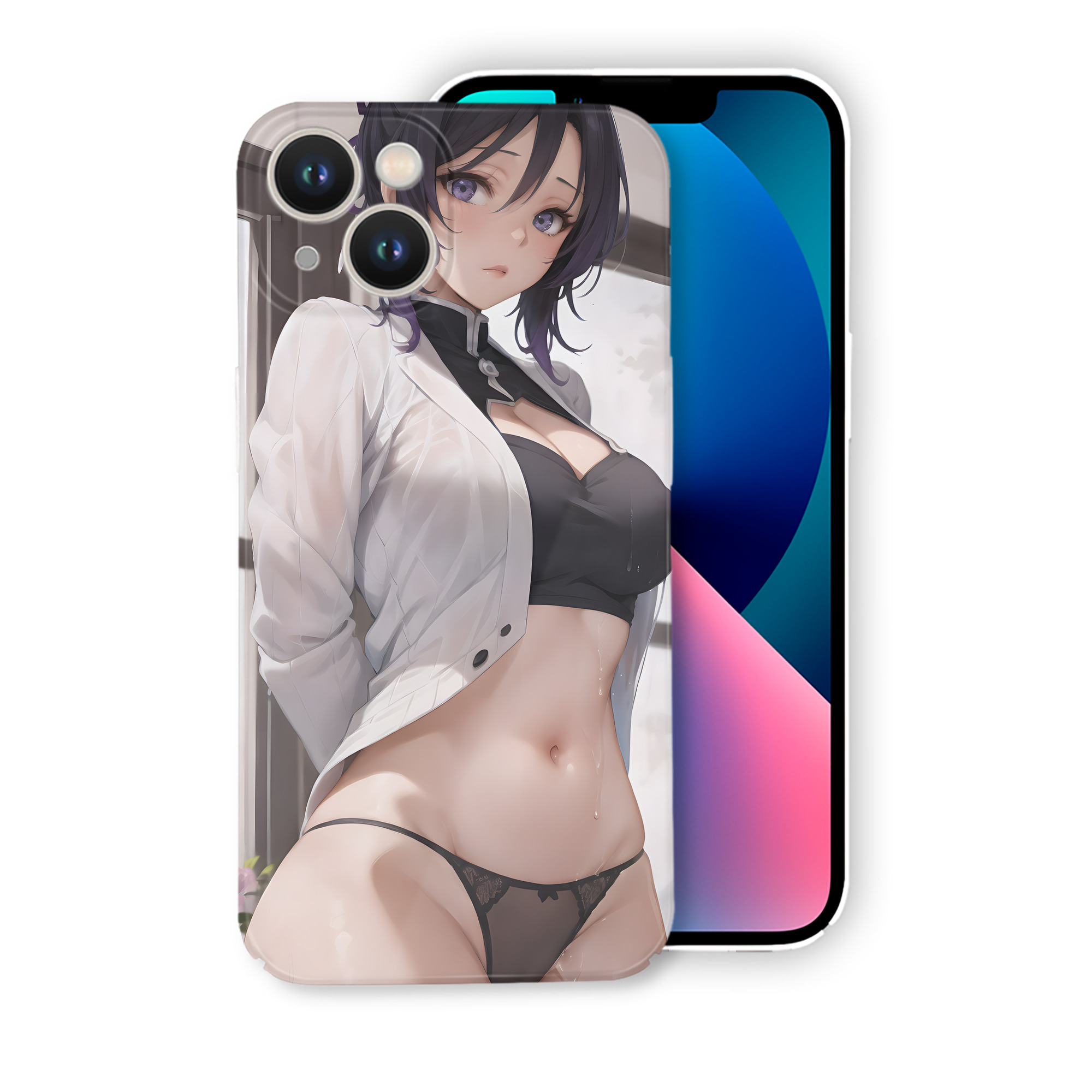（画像用） 鬼滅の刃（きめつのやいば）蟲柱-胡蝶 しのぶ／こちょう しのぶ Kochou Shinobu 【iPhone 14シリーズ対応】ハードケース