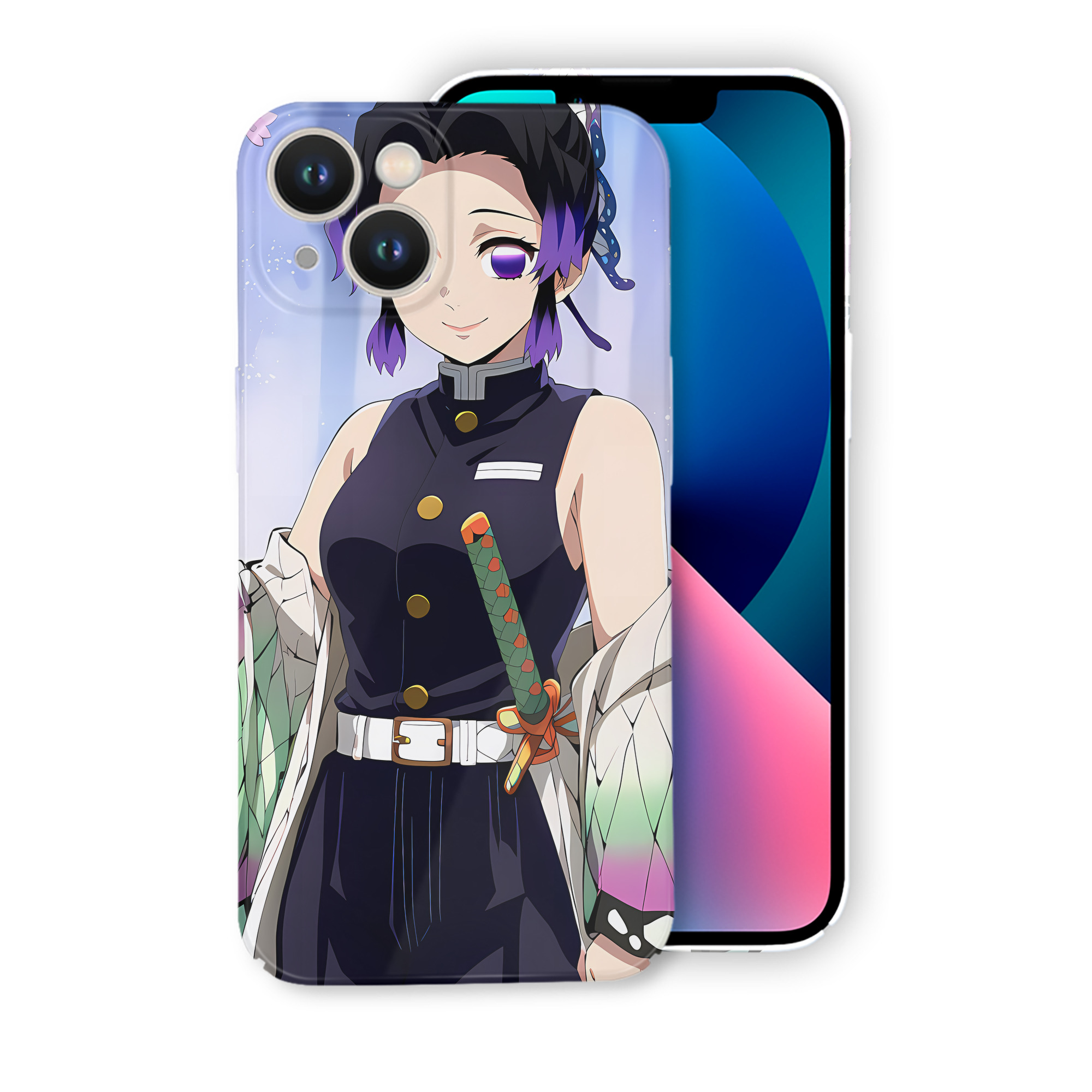 （画像用） 鬼滅の刃（きめつのやいば）蟲柱-胡蝶 しのぶ／こちょう しのぶ Kochou Shinobu 【iPhone 14シリーズ対応】ハードケース