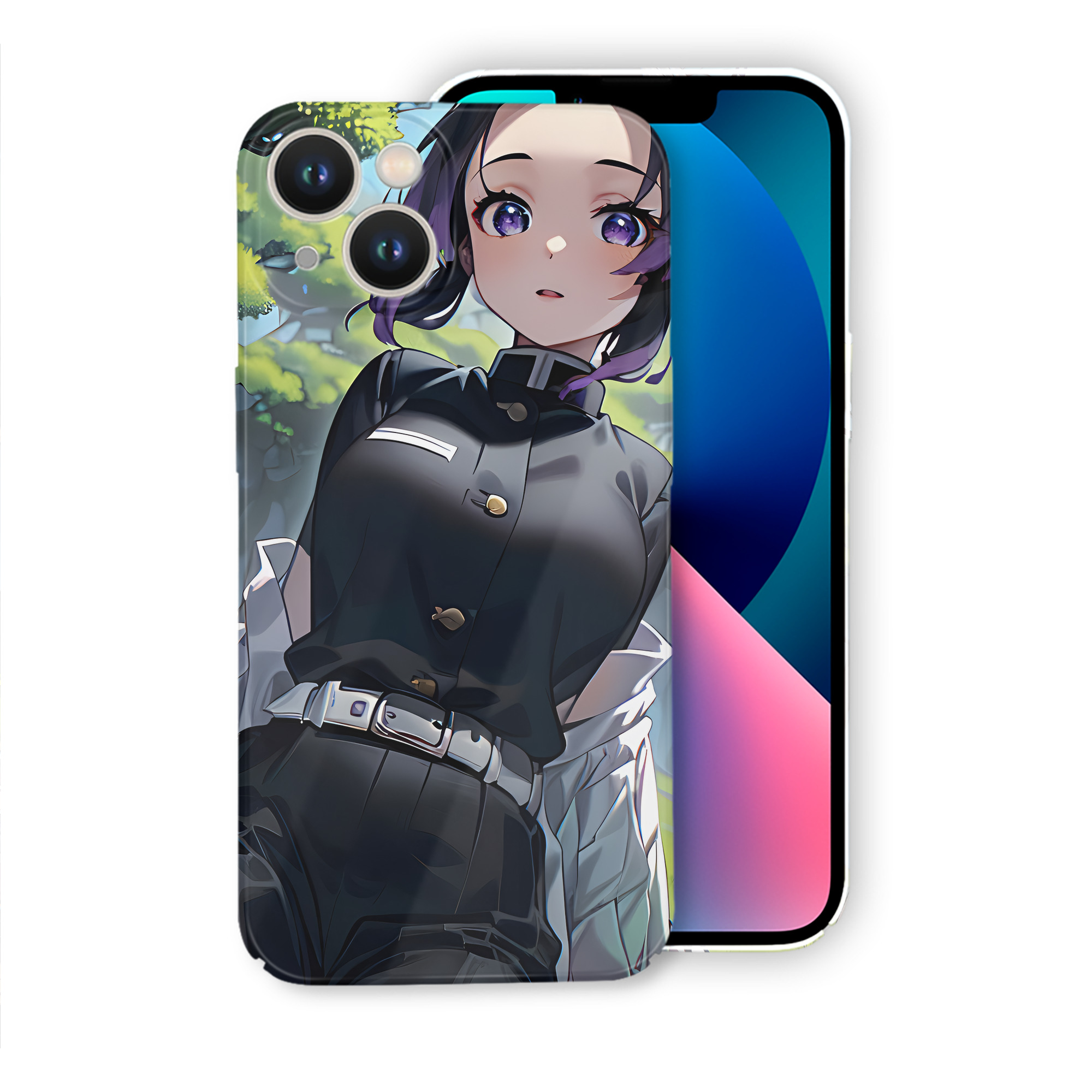（画像用） 鬼滅の刃（きめつのやいば）蟲柱-胡蝶 しのぶ／こちょう しのぶ Kochou Shinobu 【iPhone 14シリーズ対応】ハードケース