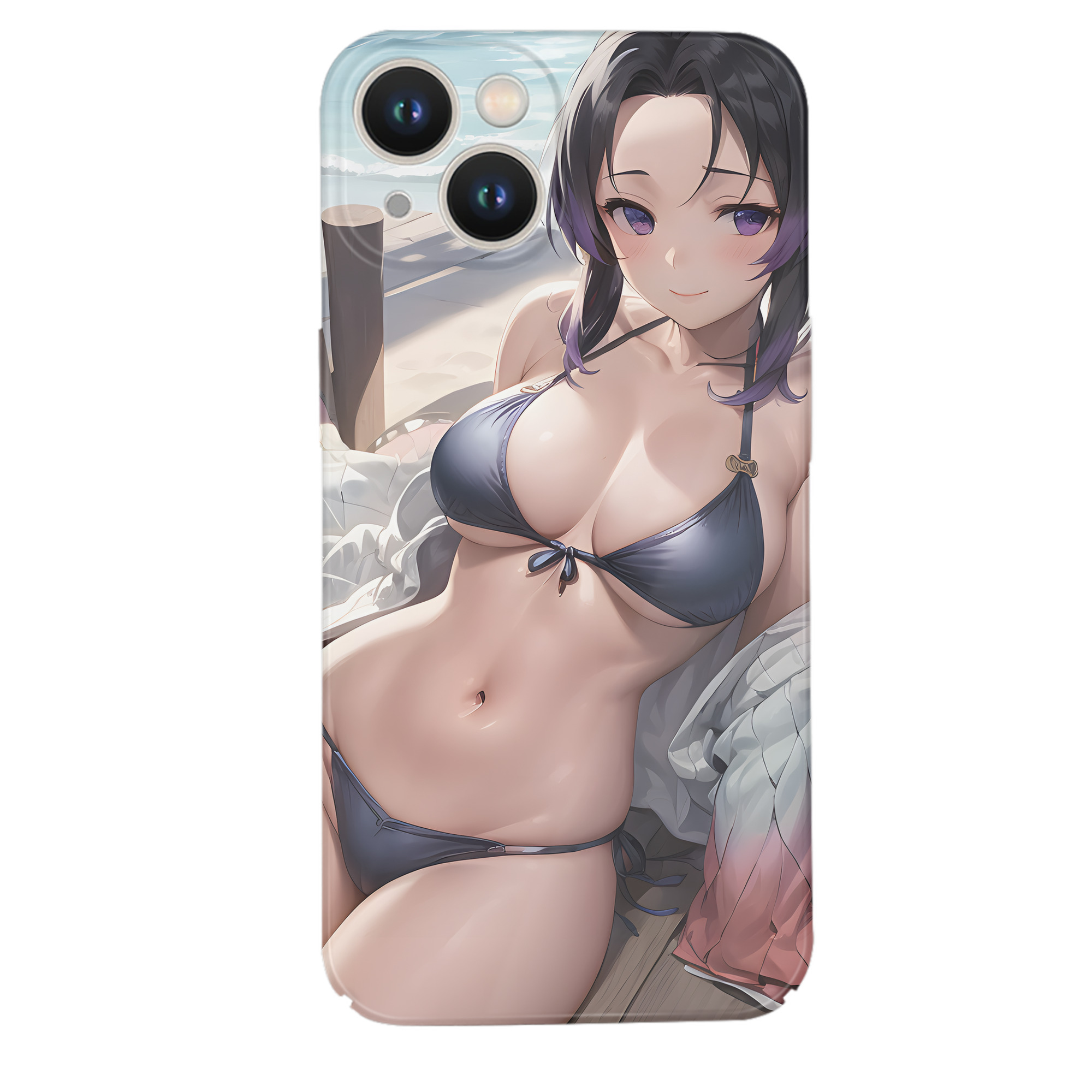 （画像用） 鬼滅の刃（きめつのやいば）蟲柱-胡蝶 しのぶ／こちょう しのぶ Kochou Shinobu 【iPhone 14シリーズ対応】ハードケース