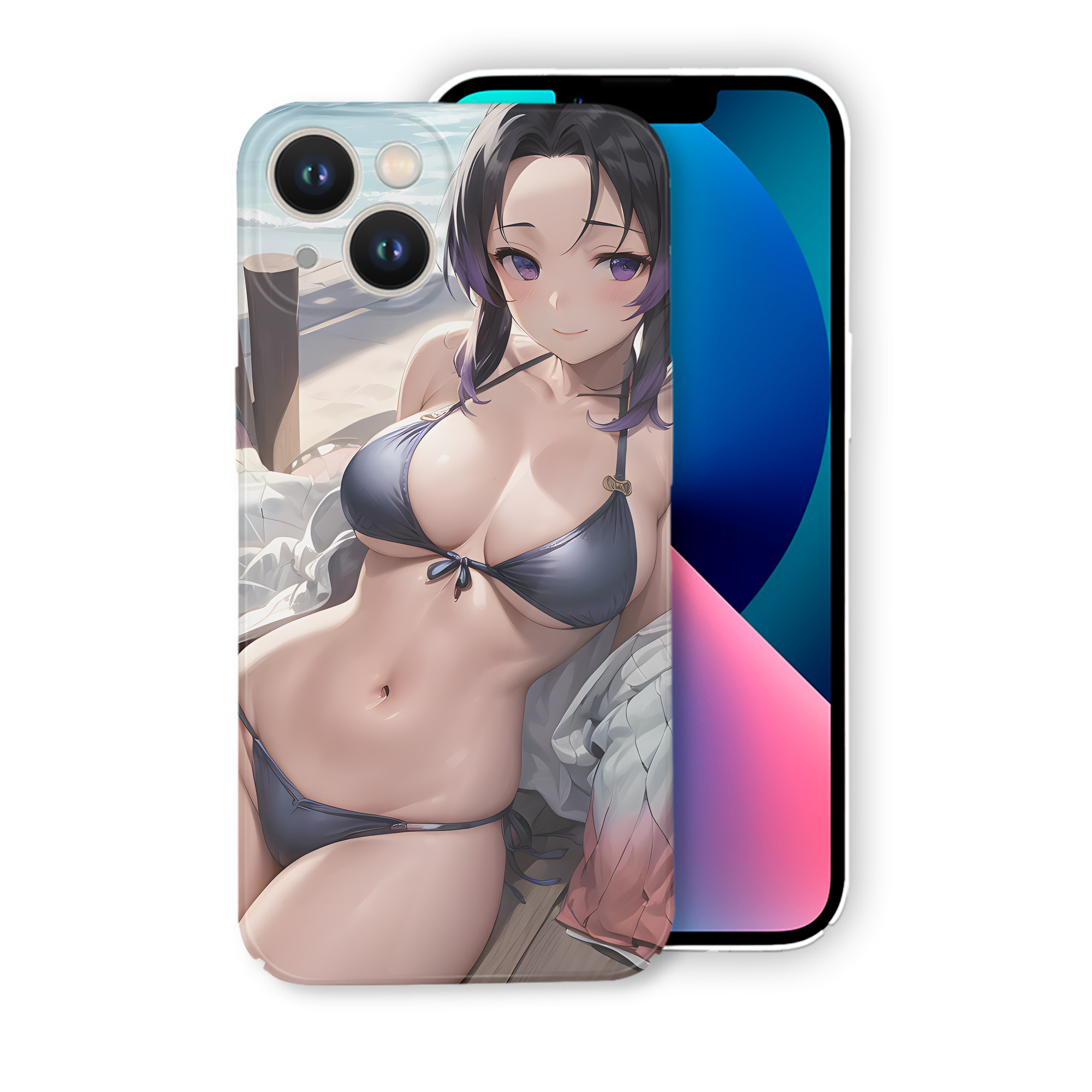 （画像用） 鬼滅の刃（きめつのやいば）蟲柱-胡蝶 しのぶ／こちょう しのぶ Kochou Shinobu 【iPhone 14シリーズ対応】ハードケース