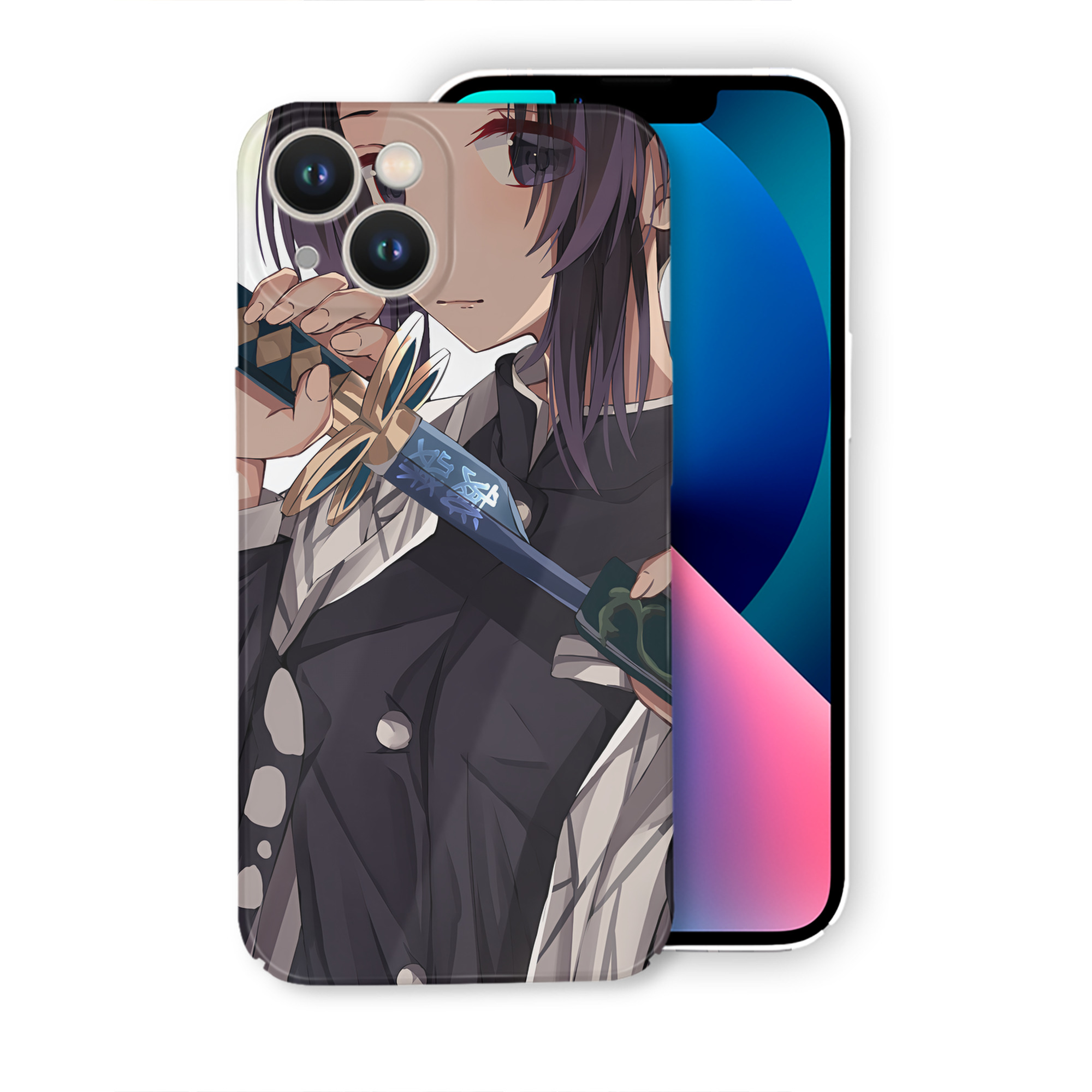 （画像用） 鬼滅の刃（きめつのやいば）蟲柱-胡蝶 しのぶ／こちょう しのぶ Kochou Shinobu 【iPhone 14シリーズ対応】ハードケース