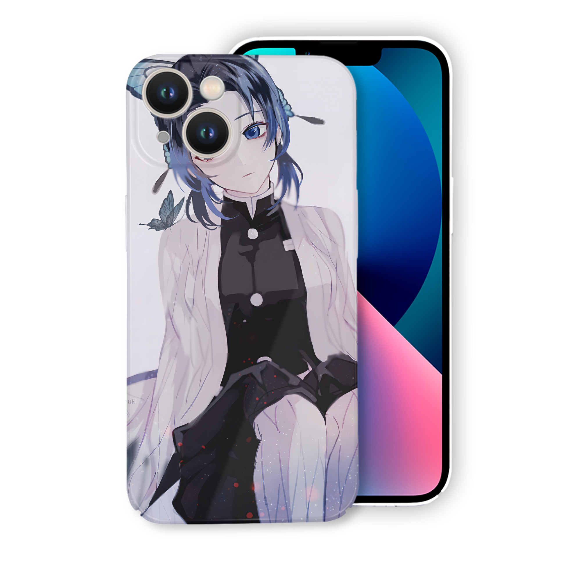 （画像用） 鬼滅の刃（きめつのやいば）蟲柱-胡蝶 しのぶ／こちょう しのぶ Kochou Shinobu 【iPhone 14シリーズ対応】ハードケース