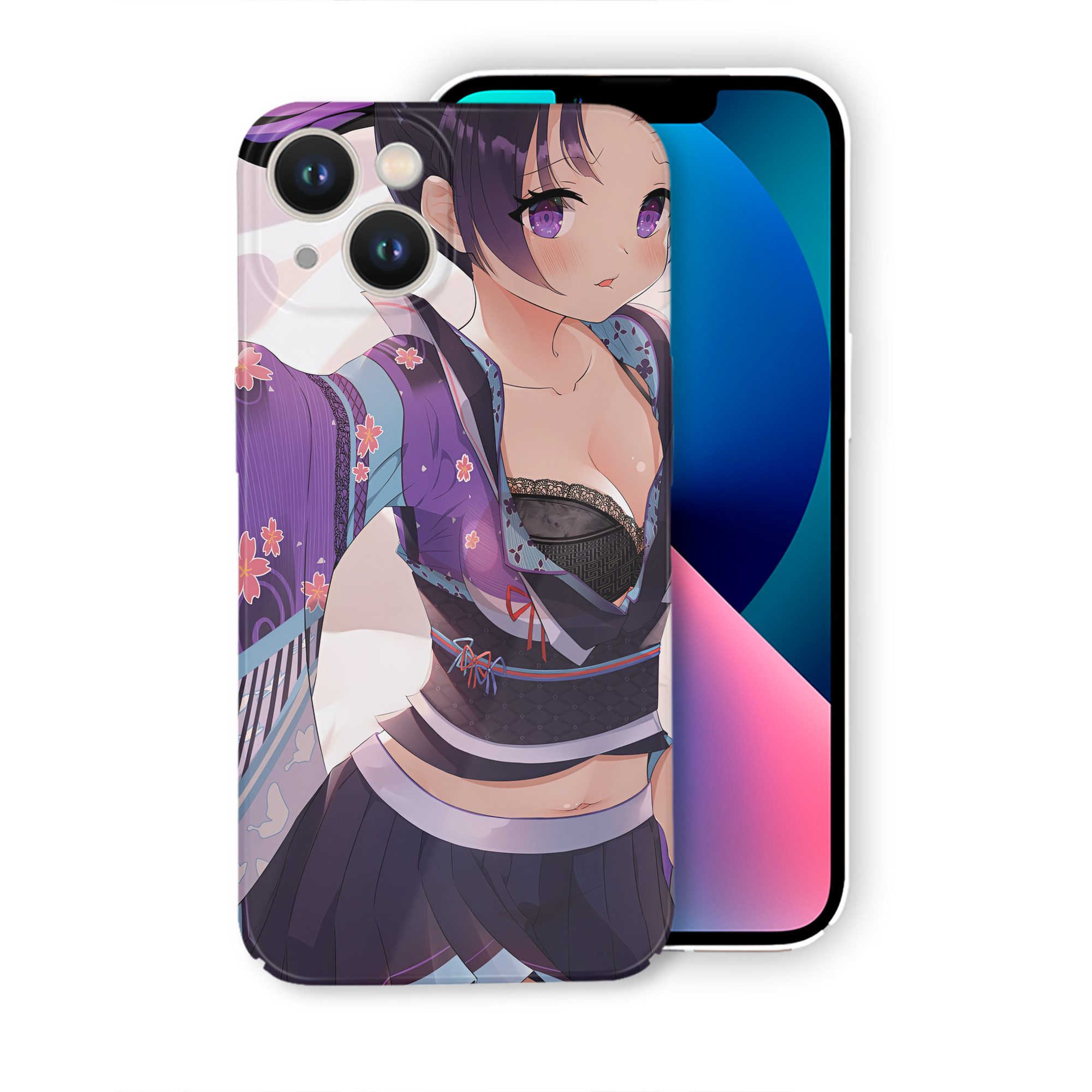 （画像用） 鬼滅の刃（きめつのやいば）蟲柱-胡蝶 しのぶ／こちょう しのぶ Kochou Shinobu 【iPhone 14シリーズ対応】ハードケース