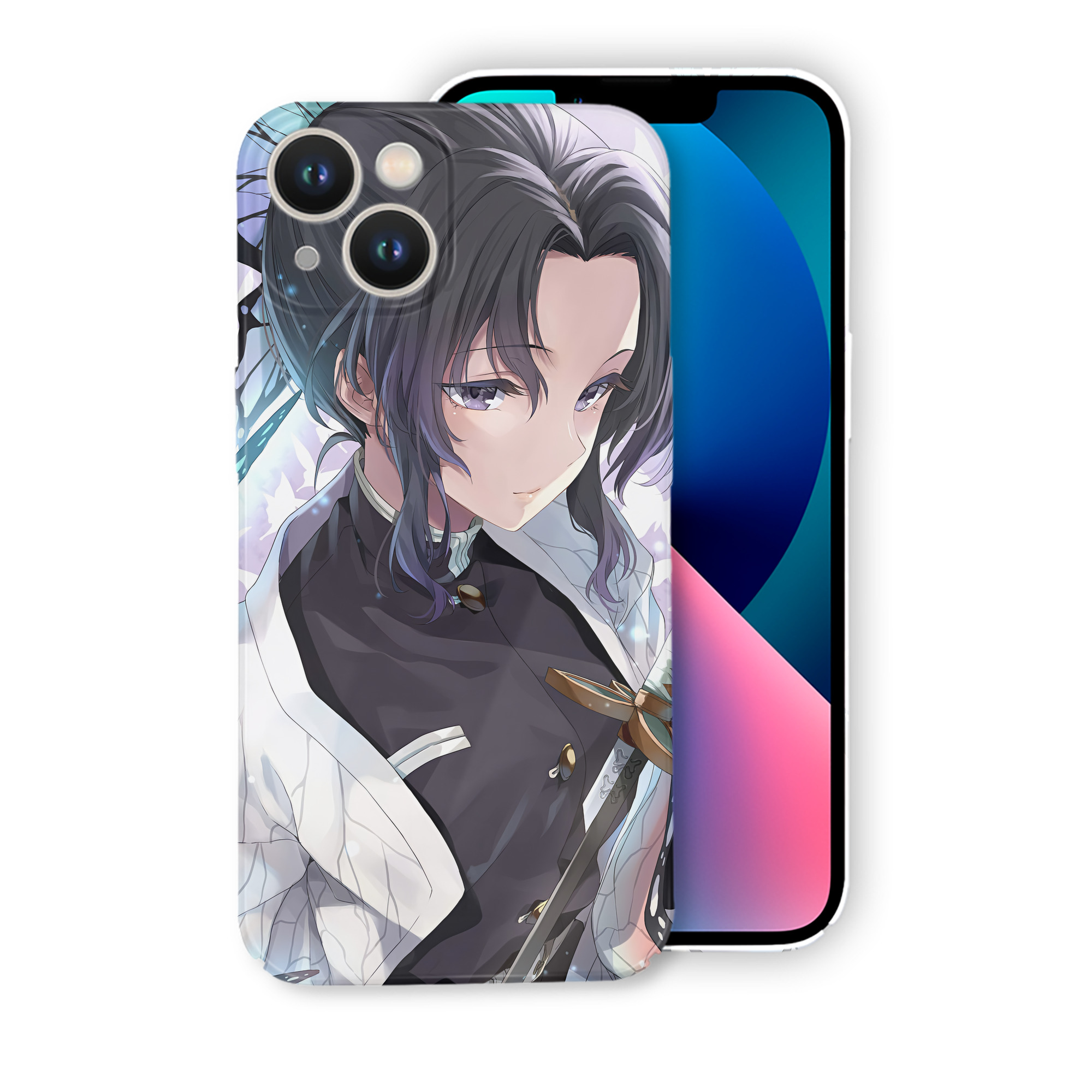 （画像用） 鬼滅の刃（きめつのやいば）蟲柱-胡蝶 しのぶ／こちょう しのぶ Kochou Shinobu 【iPhone 14シリーズ対応】ハードケース