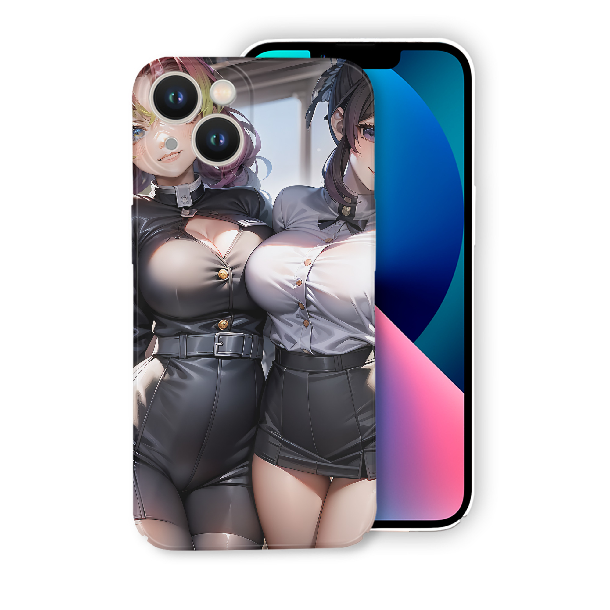 （画像用） 鬼滅の刃（きめつのやいば）蟲柱-胡蝶 しのぶ／こちょう しのぶ Kochou Shinobu 【iPhone 14シリーズ対応】ハードケース