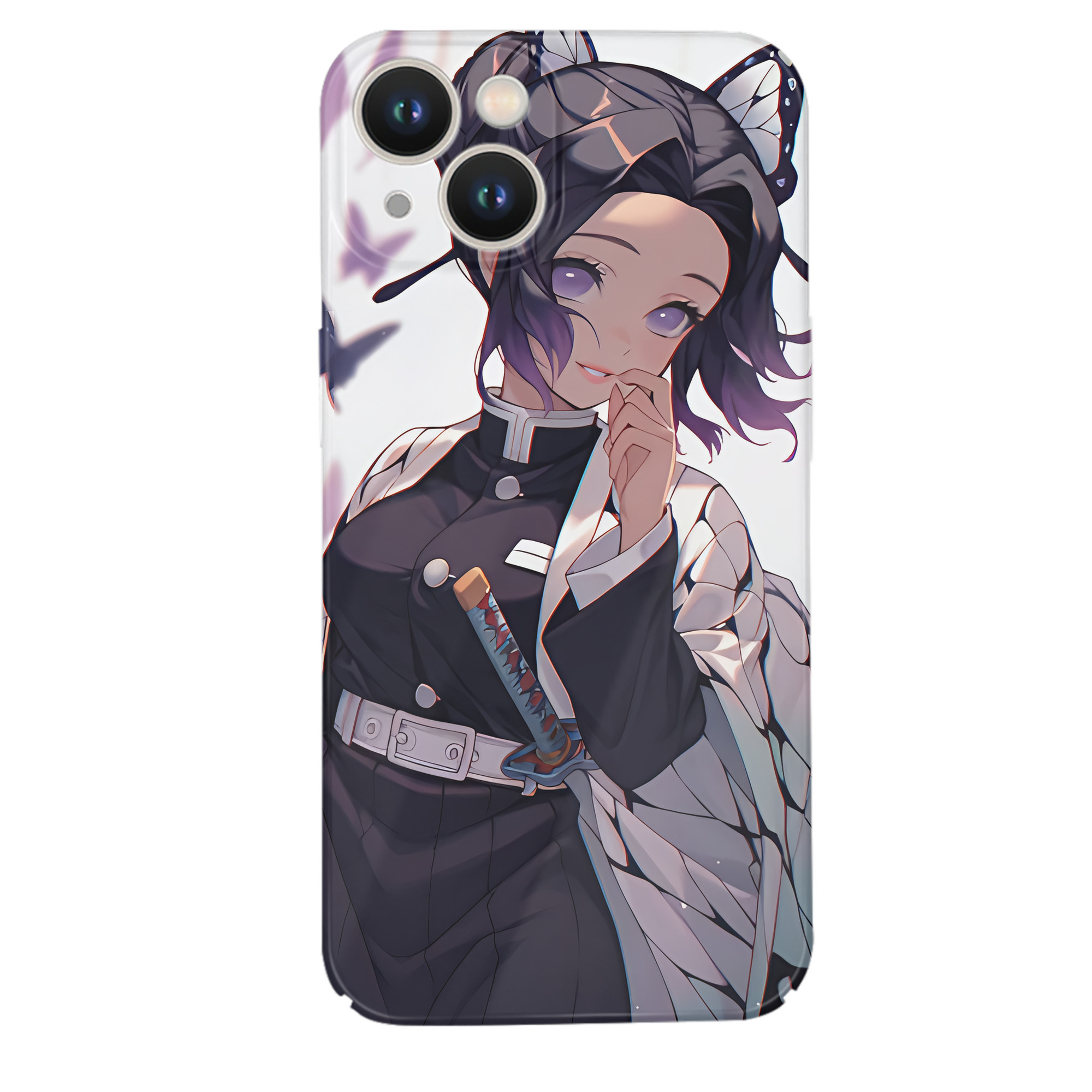 （画像用） 鬼滅の刃（きめつのやいば）蟲柱-胡蝶 しのぶ／こちょう しのぶ Kochou Shinobu 【iPhone 14シリーズ対応】ハードケース