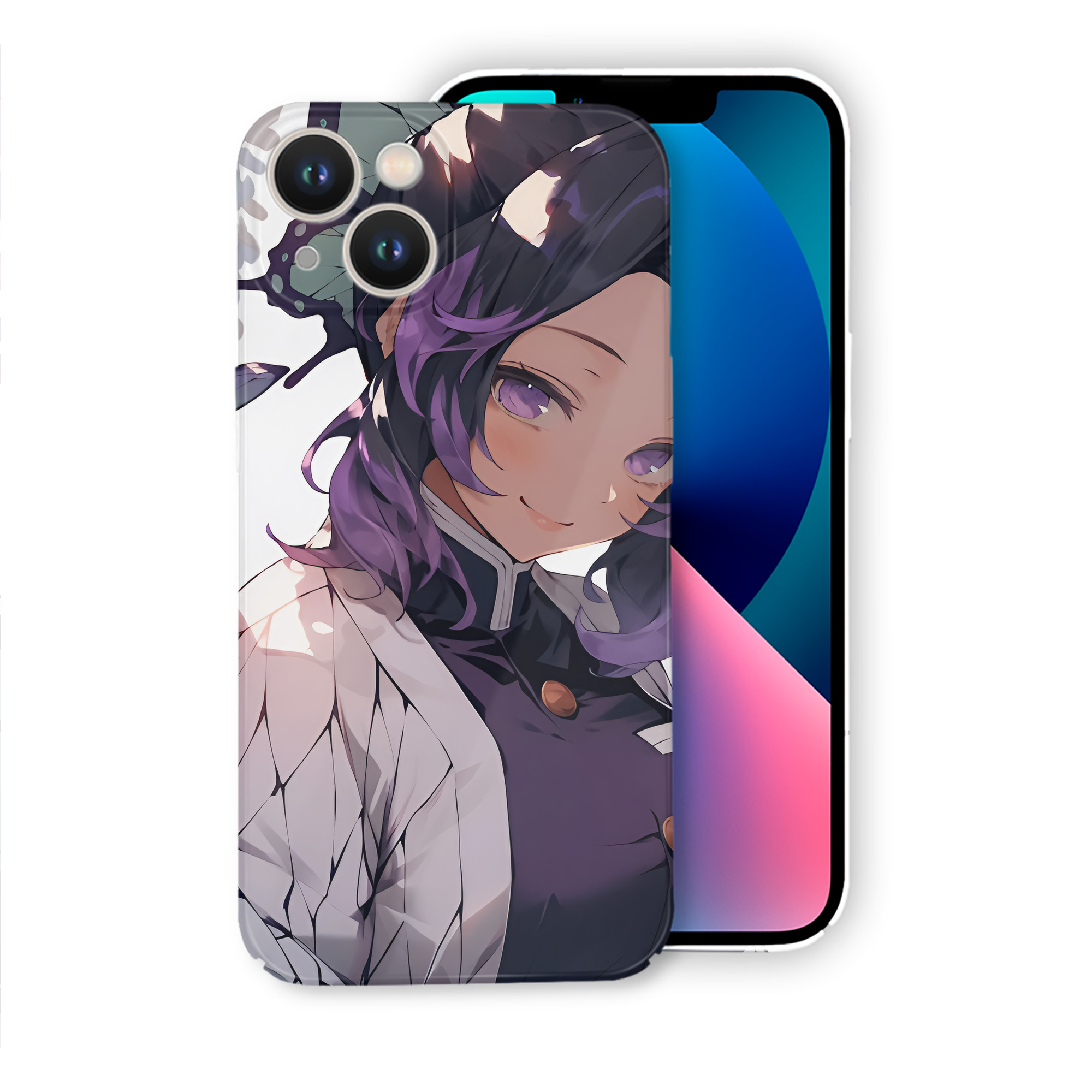 （画像用） 鬼滅の刃（きめつのやいば）蟲柱-胡蝶 しのぶ／こちょう しのぶ Kochou Shinobu 【iPhone 14シリーズ対応】ハードケース
