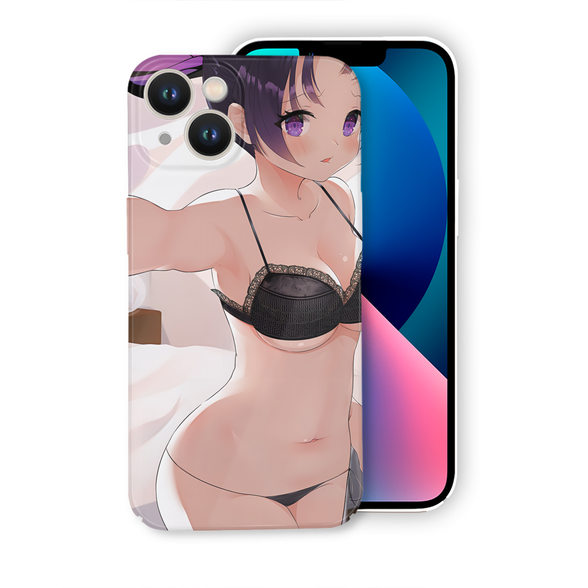 （画像用） 鬼滅の刃（きめつのやいば）蟲柱-胡蝶 しのぶ／こちょう しのぶ Kochou Shinobu 【iPhone 14シリーズ対応】ハードケース