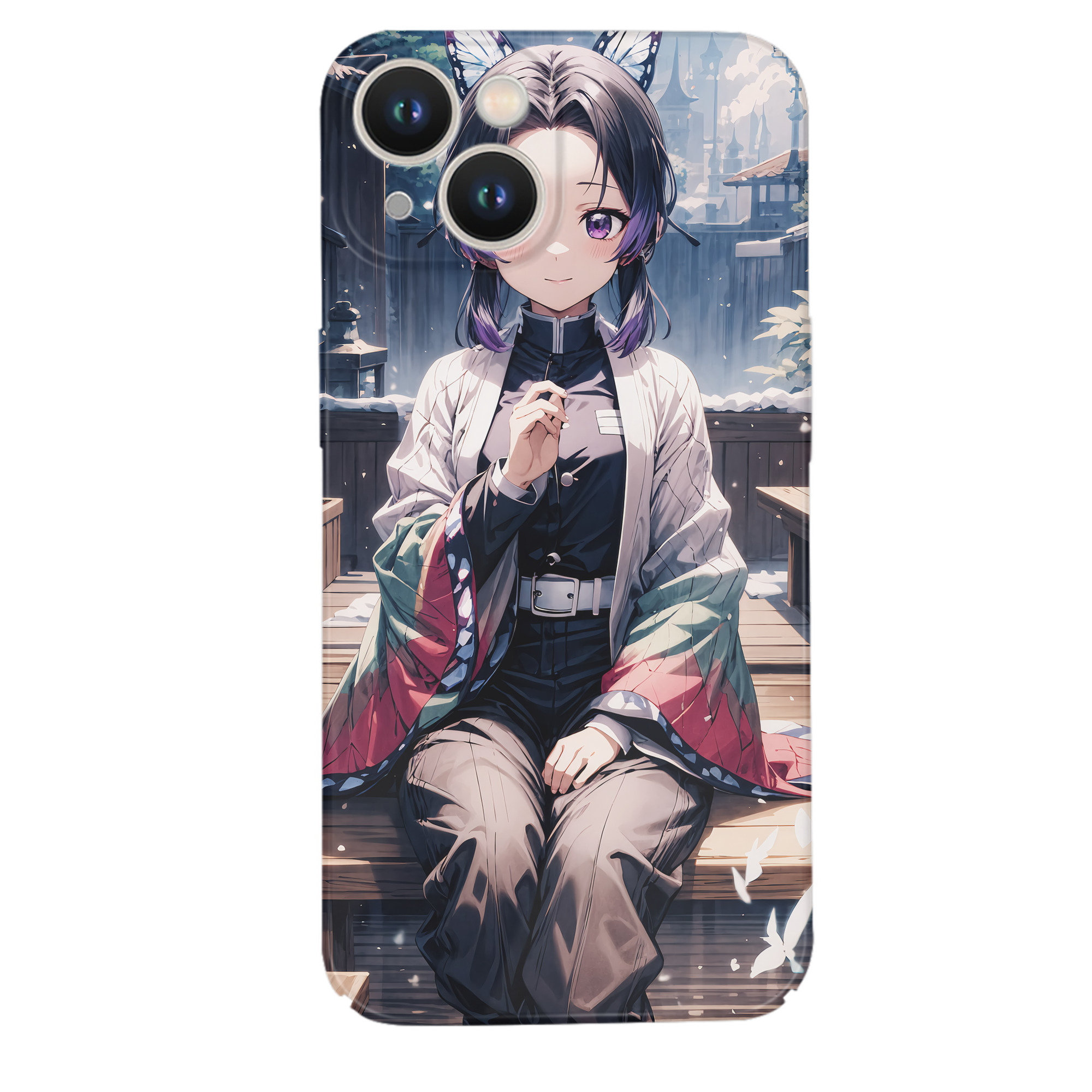 （画像用） 鬼滅の刃（きめつのやいば）蟲柱-胡蝶 しのぶ／こちょう しのぶ Kochou Shinobu 【iPhone 14シリーズ対応】ハードケース