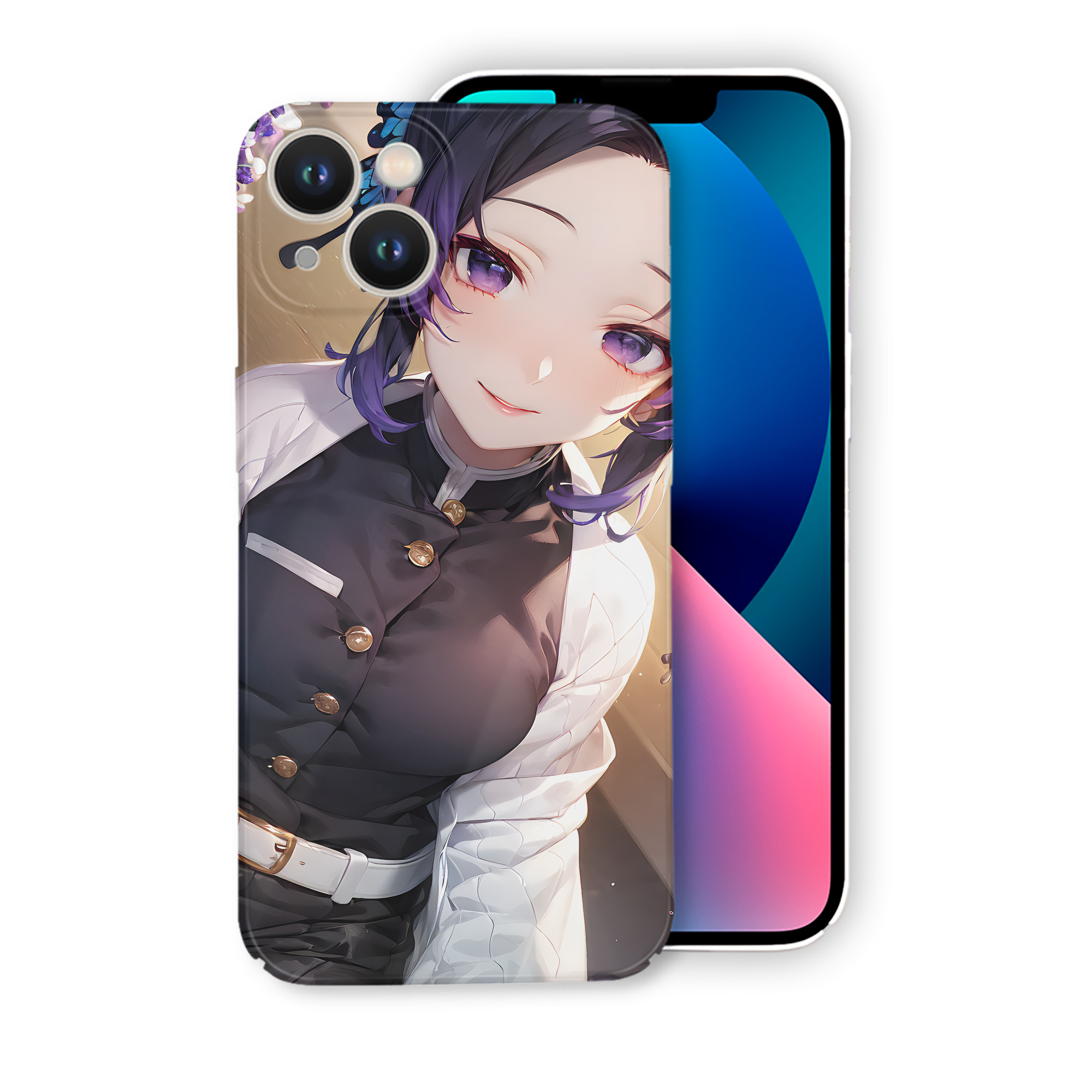 （画像用） 鬼滅の刃（きめつのやいば）蟲柱-胡蝶 しのぶ／こちょう しのぶ Kochou Shinobu 【iPhone 14シリーズ対応】ハードケース