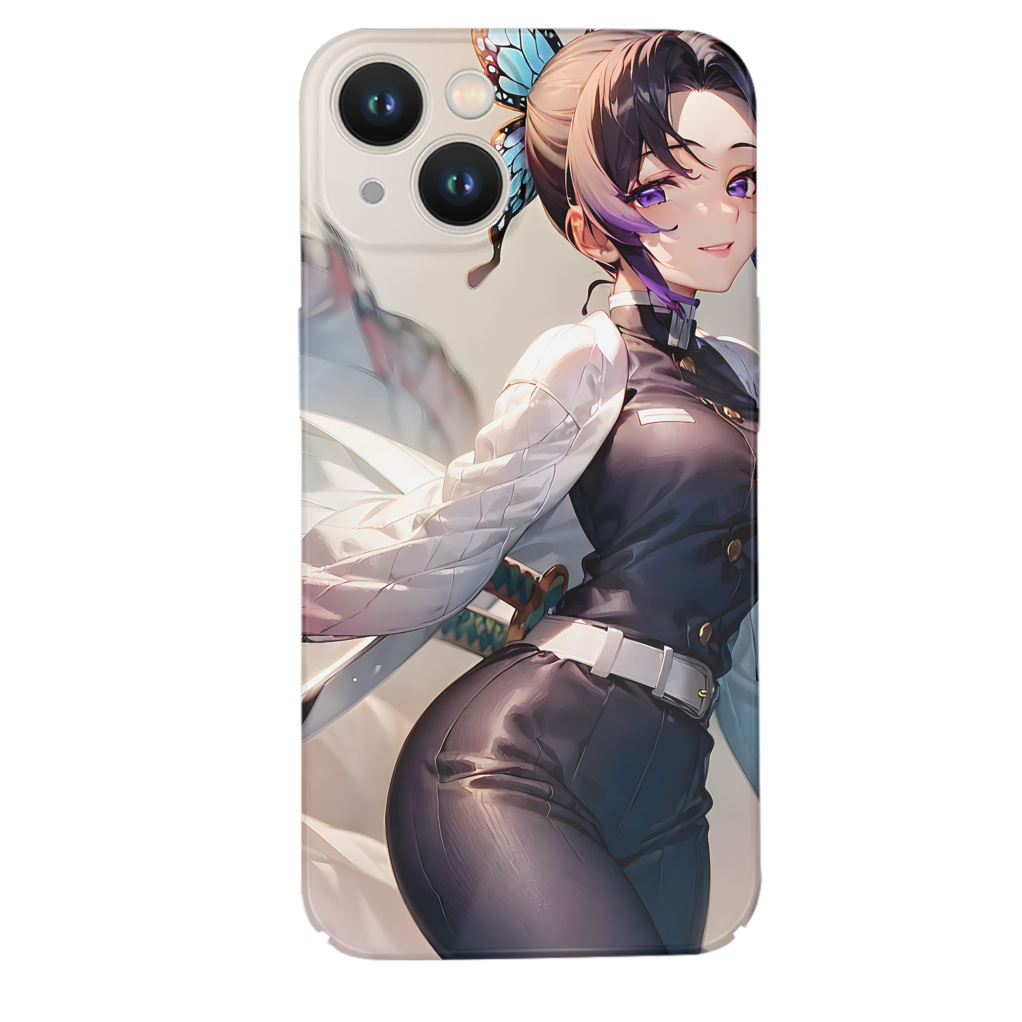 （画像用） 鬼滅の刃（きめつのやいば）蟲柱-胡蝶 しのぶ／こちょう しのぶ Kochou Shinobu 【iPhone 14シリーズ対応】ハードケース