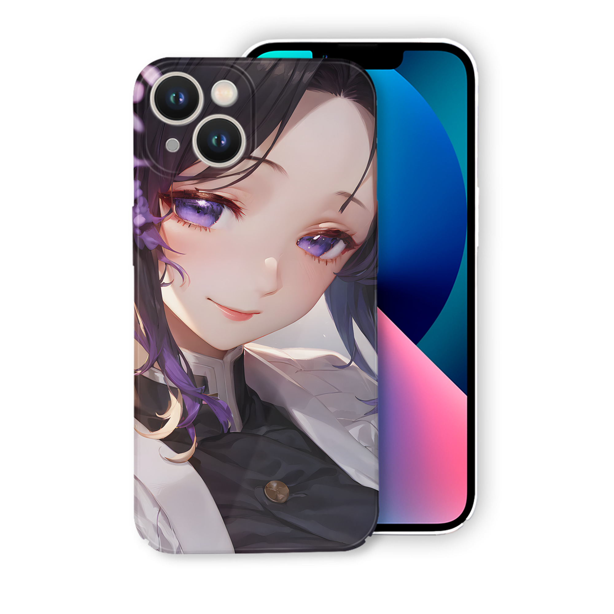 （画像用） 鬼滅の刃（きめつのやいば）蟲柱-胡蝶 しのぶ／こちょう しのぶ Kochou Shinobu 【iPhone 14シリーズ対応】ハードケース