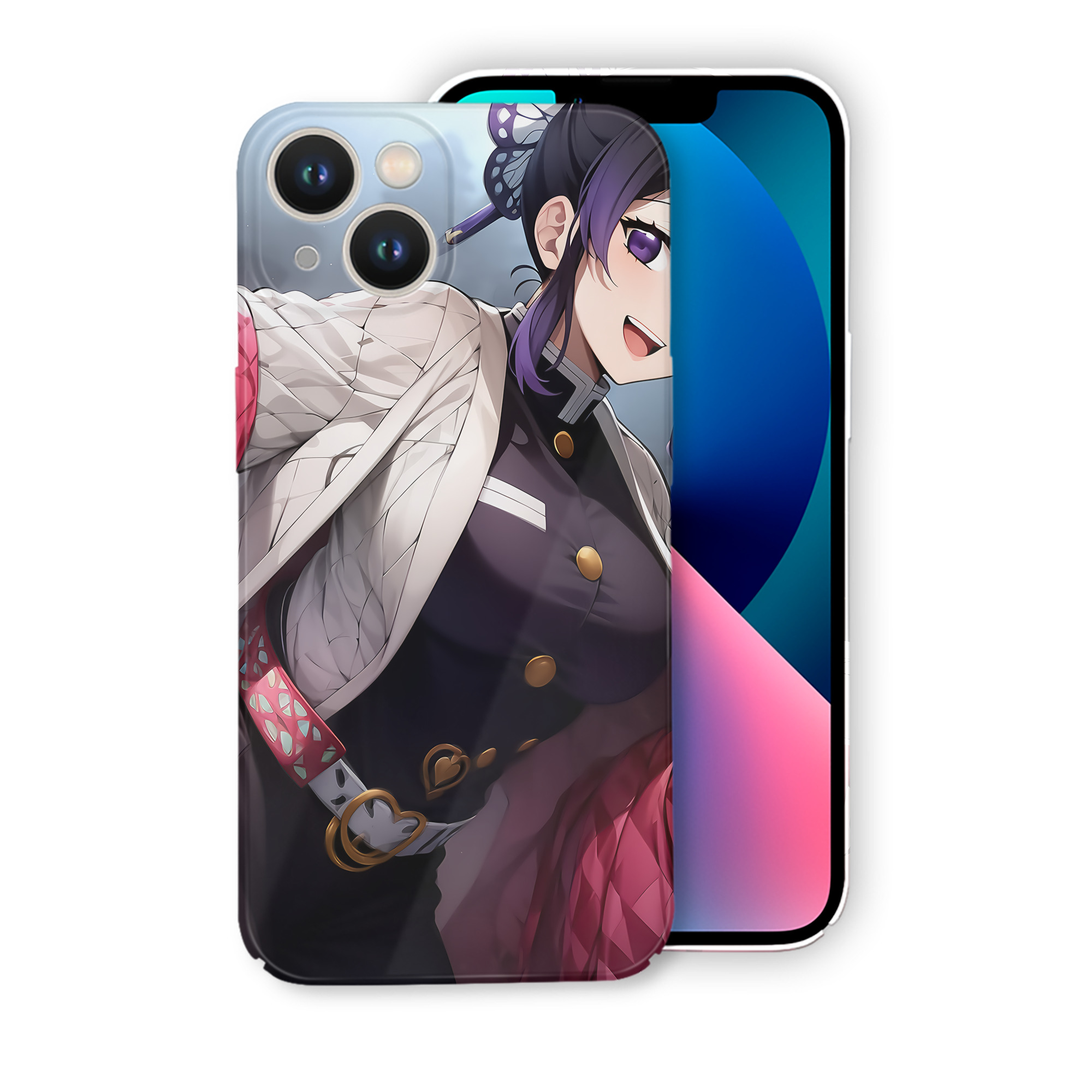 （画像用） 鬼滅の刃（きめつのやいば）蟲柱-胡蝶 しのぶ／こちょう しのぶ Kochou Shinobu 【iPhone 14シリーズ対応】ハードケース