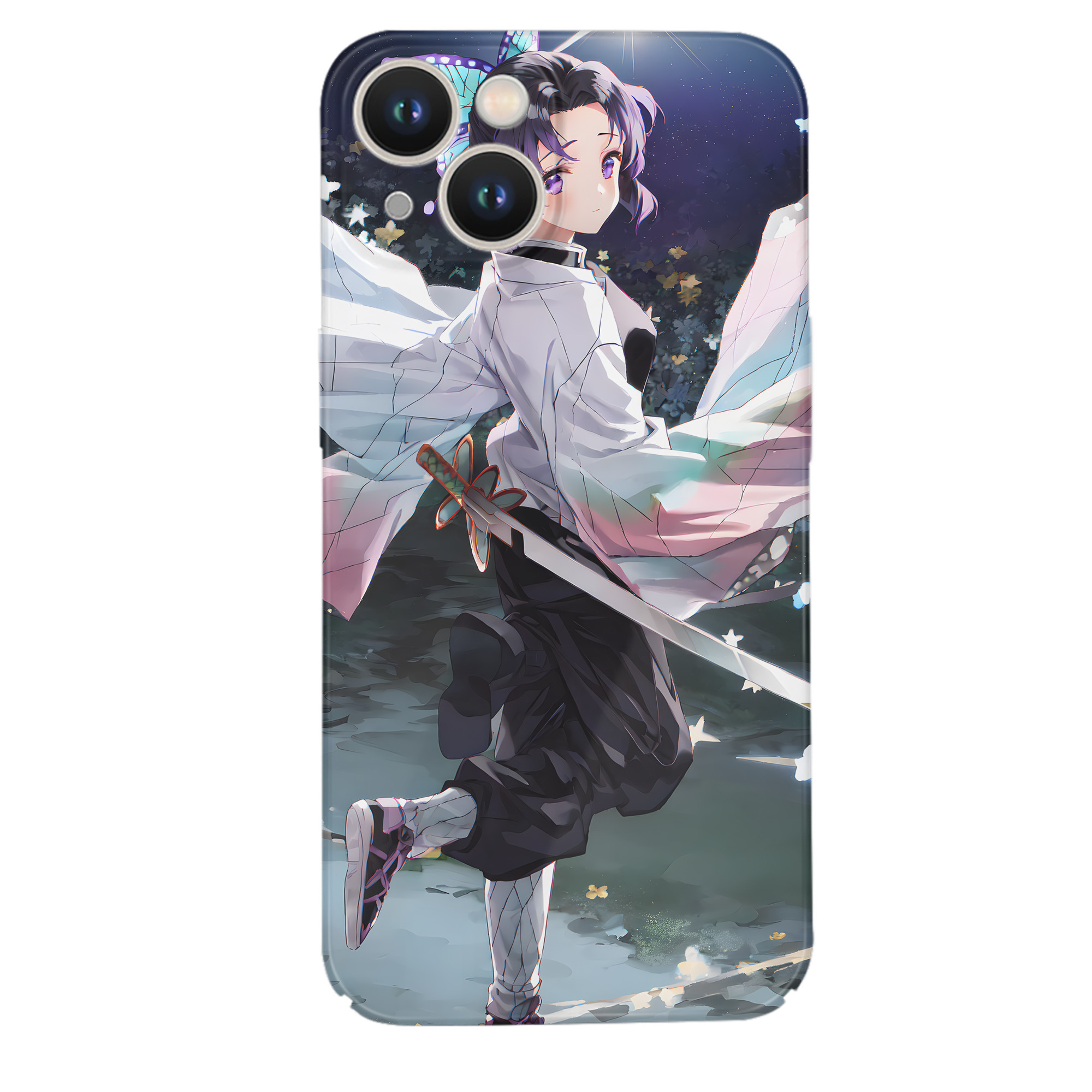 （画像用） 鬼滅の刃（きめつのやいば）蟲柱-胡蝶 しのぶ／こちょう しのぶ Kochou Shinobu 【iPhone 14シリーズ対応】ハードケース