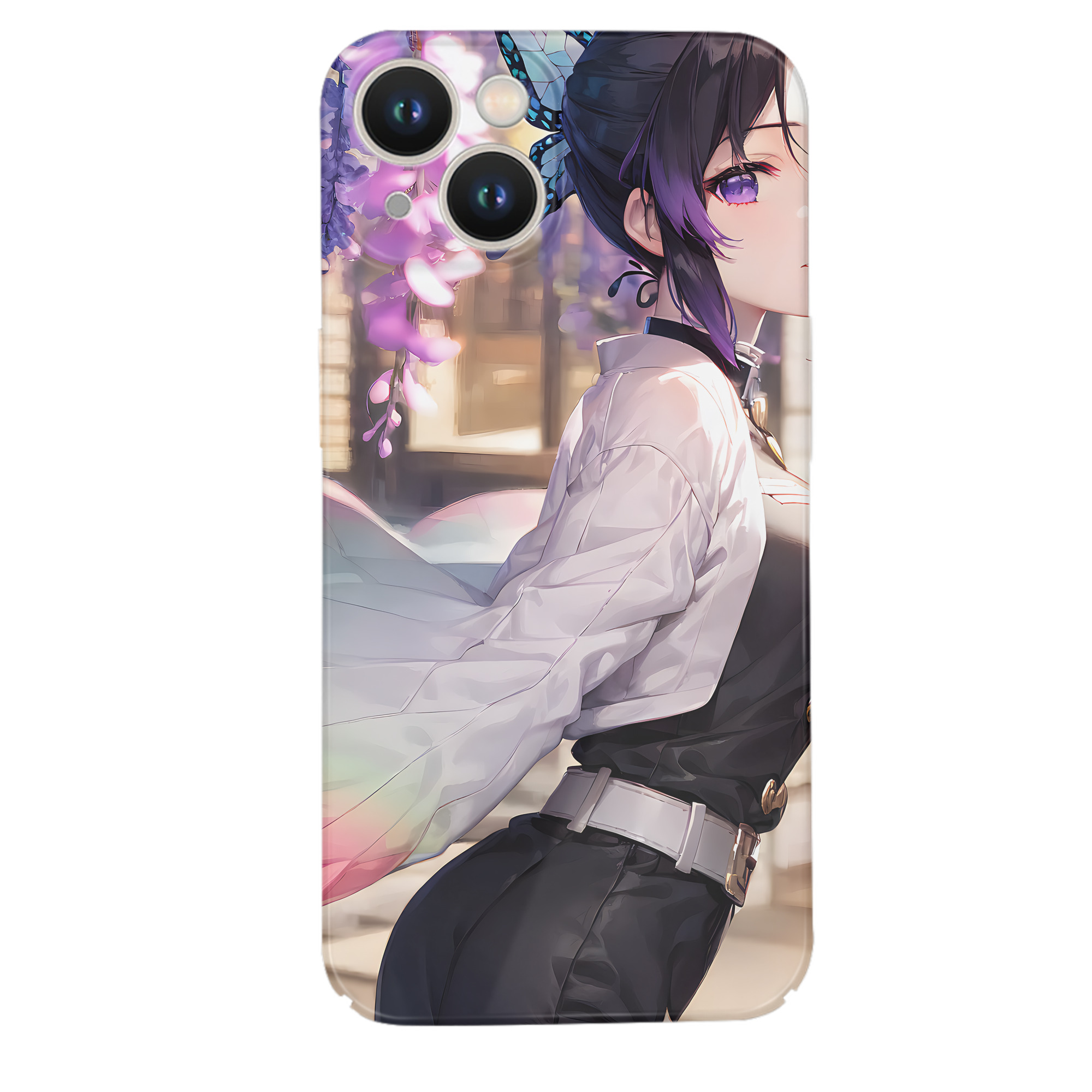 （画像用） 鬼滅の刃（きめつのやいば）蟲柱-胡蝶 しのぶ／こちょう しのぶ Kochou Shinobu 【iPhone 14シリーズ対応】ハードケース
