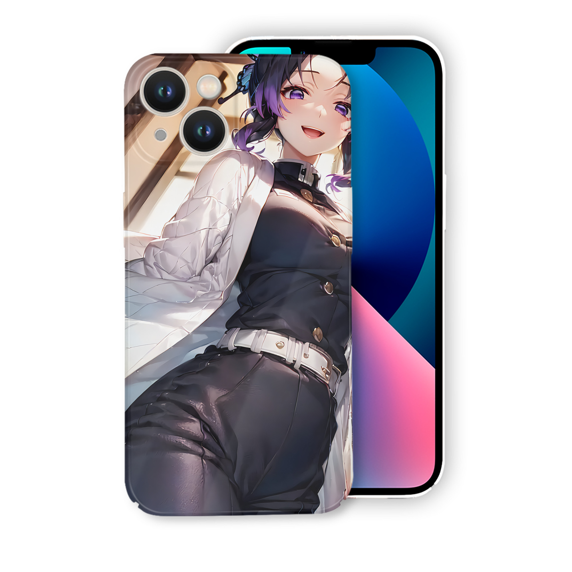 （画像用） 鬼滅の刃（きめつのやいば）蟲柱-胡蝶 しのぶ／こちょう しのぶ Kochou Shinobu 【iPhone 14シリーズ対応】ハードケース