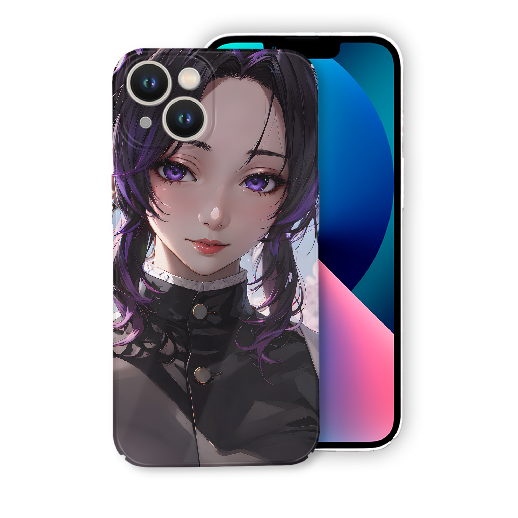 （画像用） 鬼滅の刃（きめつのやいば）蟲柱-胡蝶 しのぶ／こちょう しのぶ Kochou Shinobu 【iPhone 14シリーズ対応】ハードケース