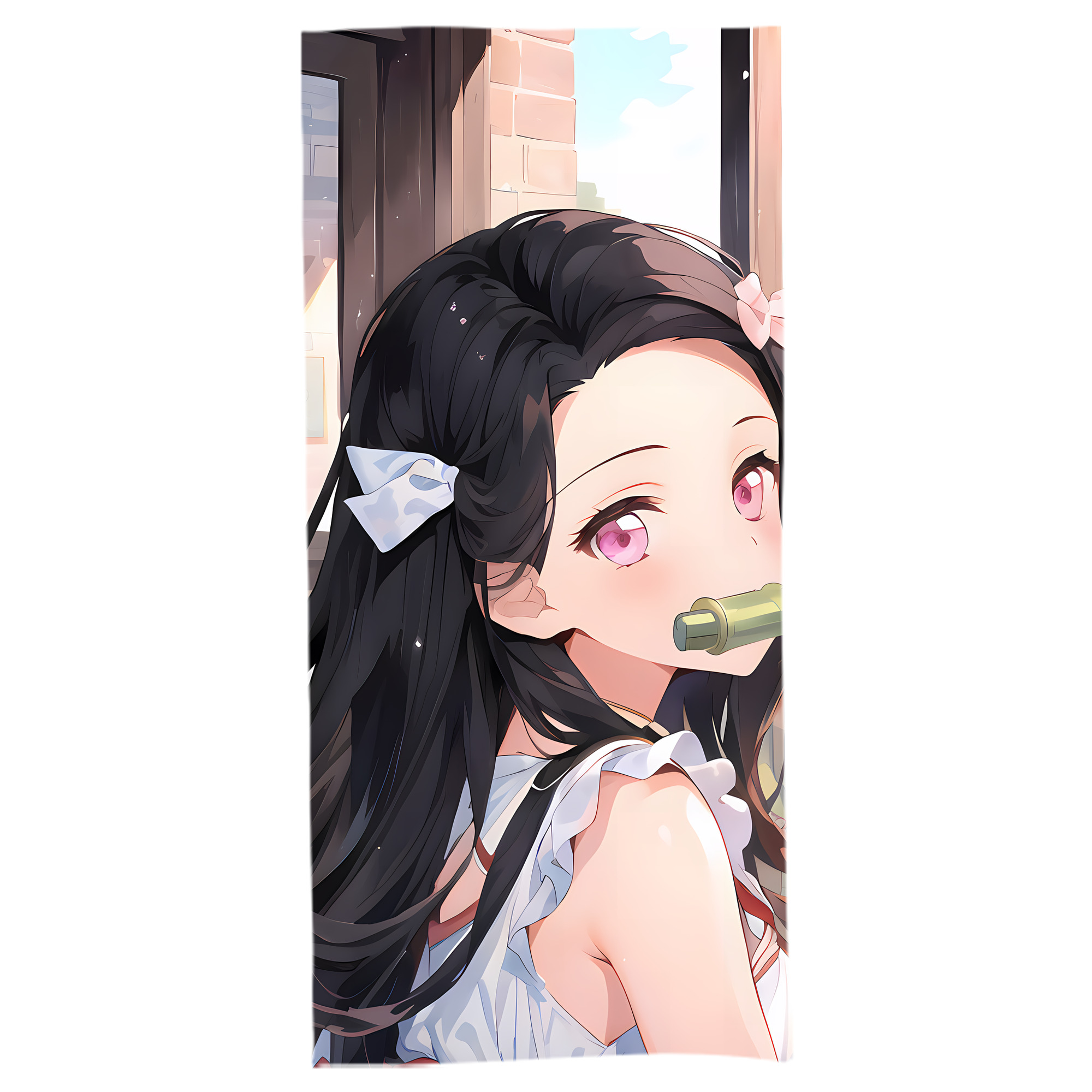 （画像用） 鬼滅の刃（きめつのやいば）竈門 禰󠄀豆子／かまど ねずこ Kamado Nezuko 大判バスタオル 70×140cm 吸水速乾 柔らかい肌触り