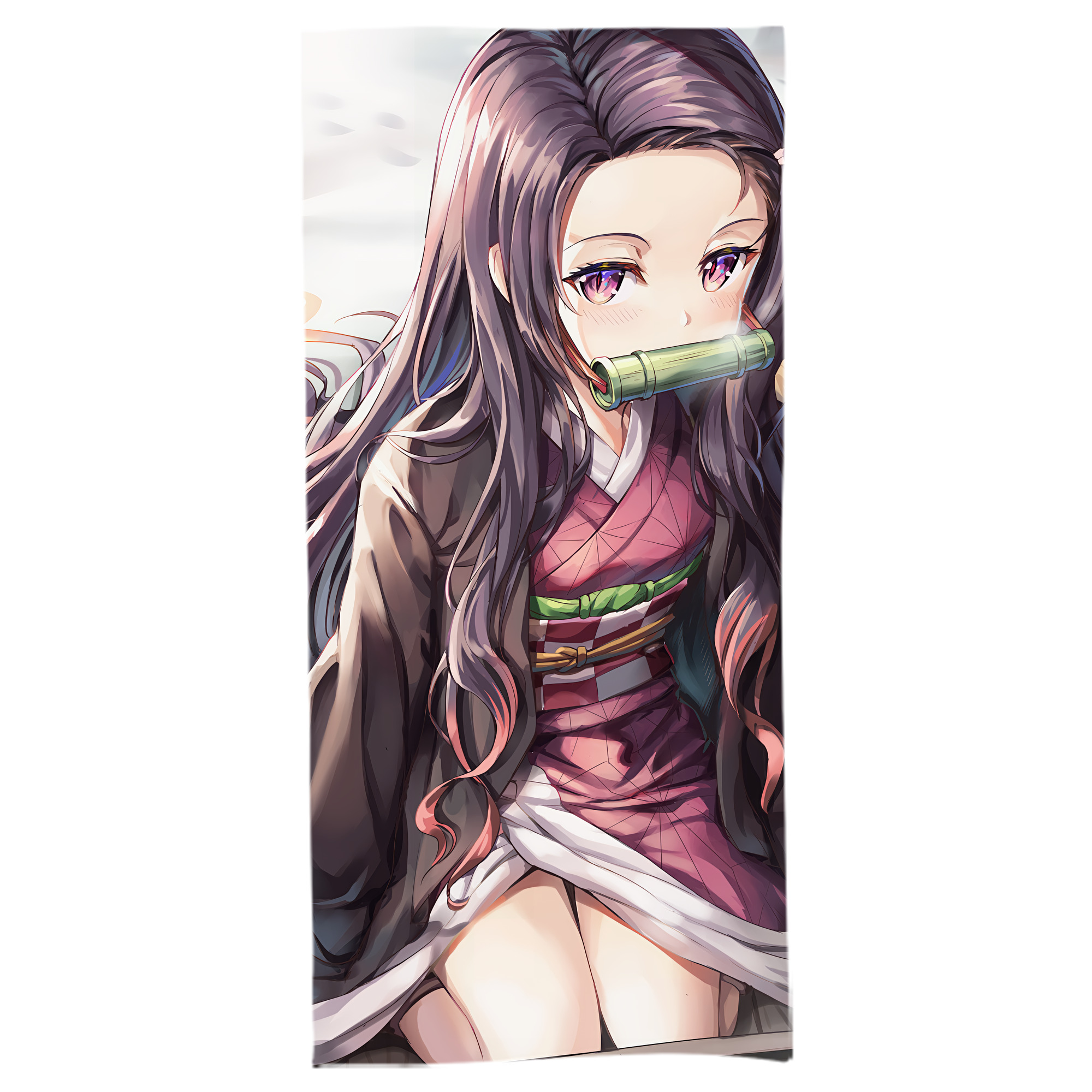 （画像用） 鬼滅の刃（きめつのやいば）竈門 禰󠄀豆子／かまど ねずこ Kamado Nezuko 大判バスタオル 70×140cm 吸水速乾 柔らかい肌触り