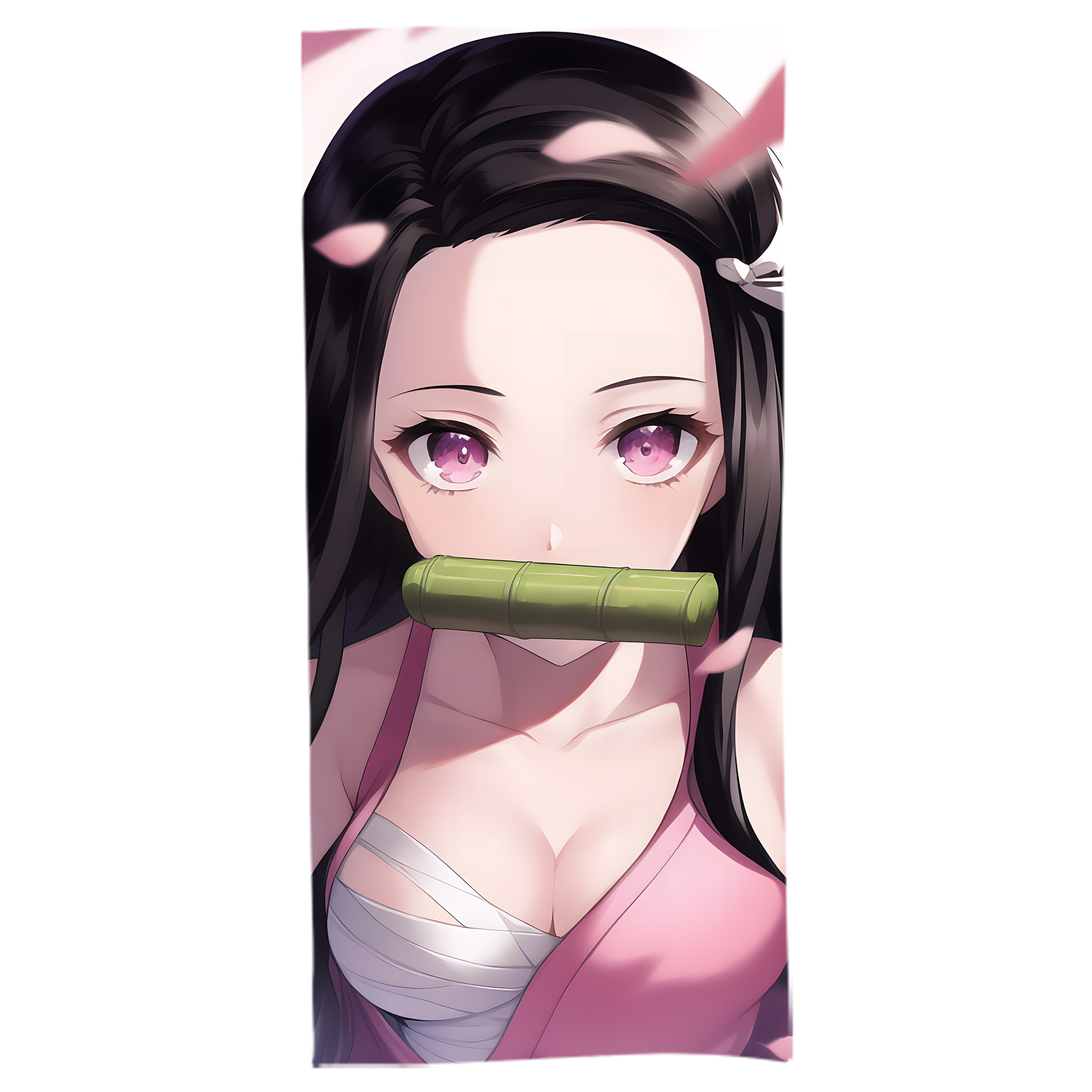 （画像用） 鬼滅の刃（きめつのやいば）竈門 禰󠄀豆子／かまど ねずこ Kamado Nezuko 大判バスタオル 70×140cm 吸水速乾 柔らかい肌触り