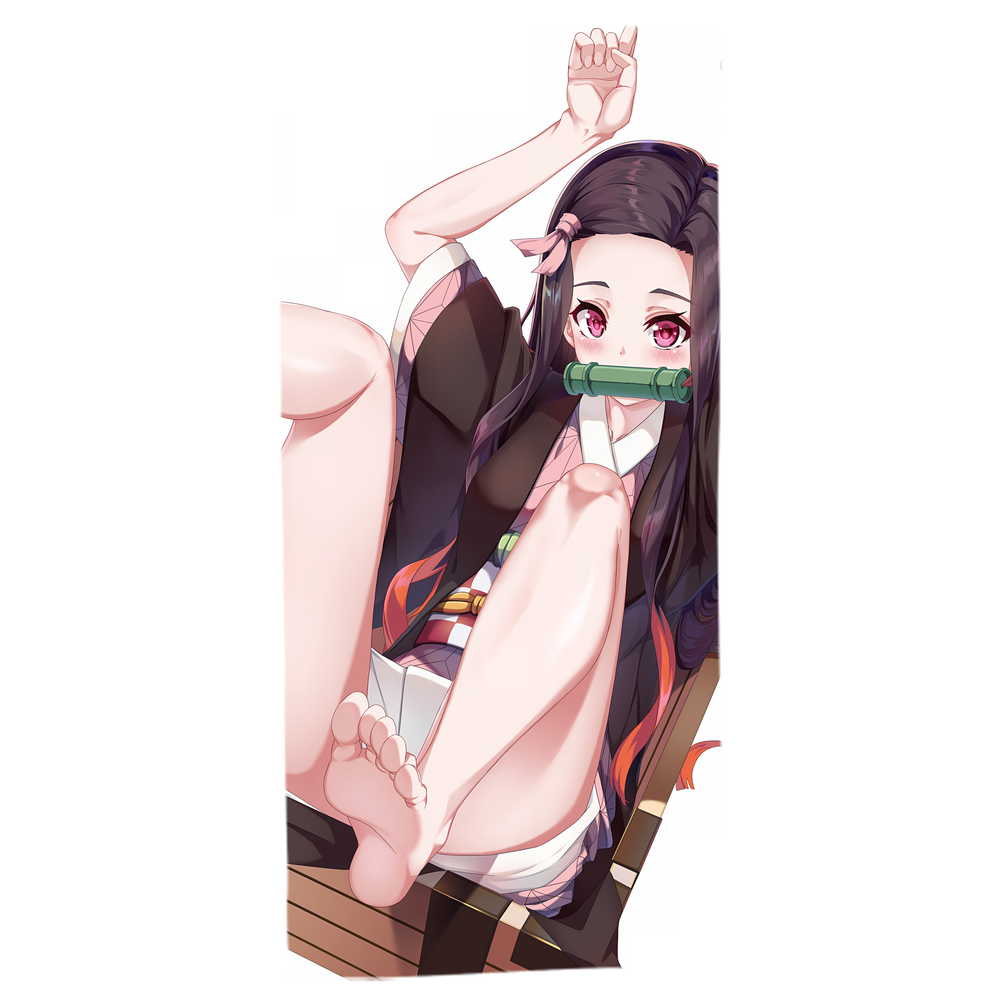（画像用） 鬼滅の刃（きめつのやいば）竈門 禰󠄀豆子／かまど ねずこ Kamado Nezuko 大判バスタオル 70×140cm 吸水速乾 柔らかい肌触り