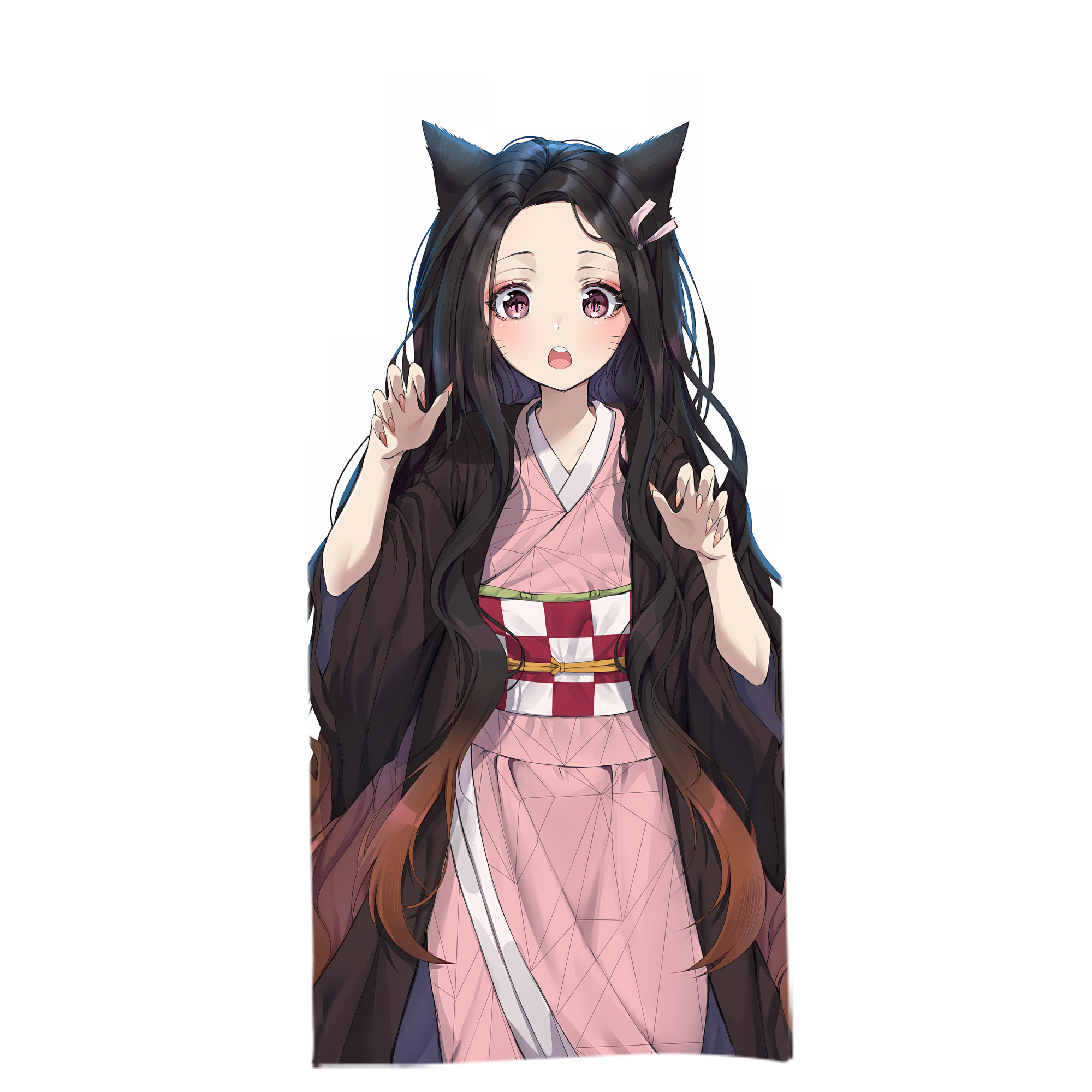 （画像用） 鬼滅の刃（きめつのやいば）竈門 禰󠄀豆子／かまど ねずこ Kamado Nezuko 大判バスタオル 70×140cm 吸水速乾 柔らかい肌触り