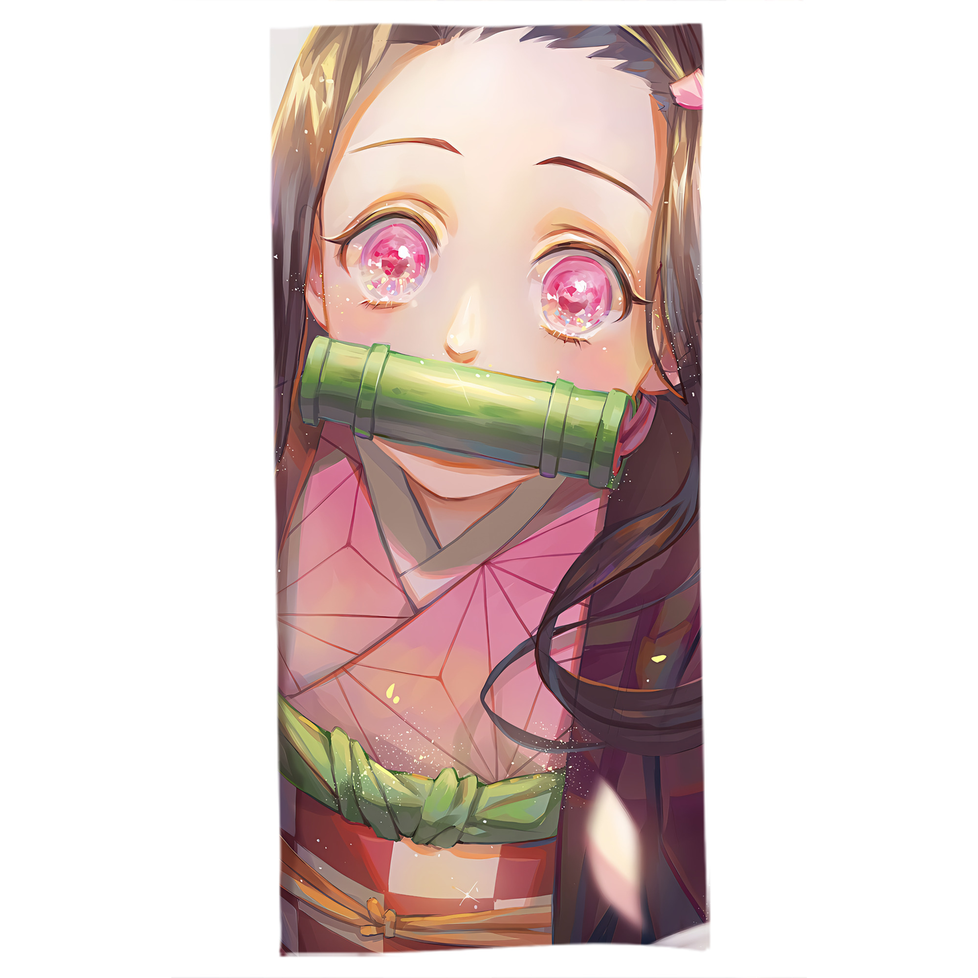 （画像用） 鬼滅の刃（きめつのやいば）竈門 禰󠄀豆子／かまど ねずこ Kamado Nezuko 大判バスタオル 70×140cm 吸水速乾 柔らかい肌触り