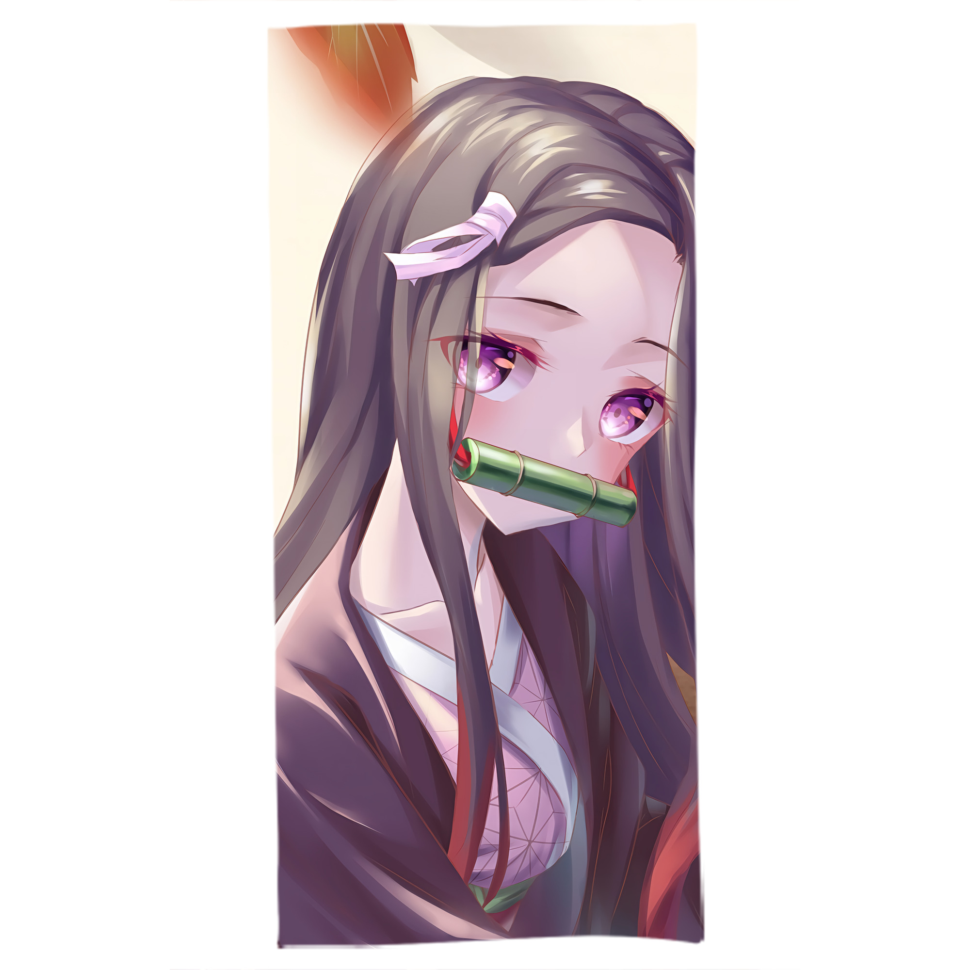 （画像用） 鬼滅の刃（きめつのやいば）竈門 禰󠄀豆子／かまど ねずこ Kamado Nezuko 大判バスタオル 70×140cm 吸水速乾 柔らかい肌触り