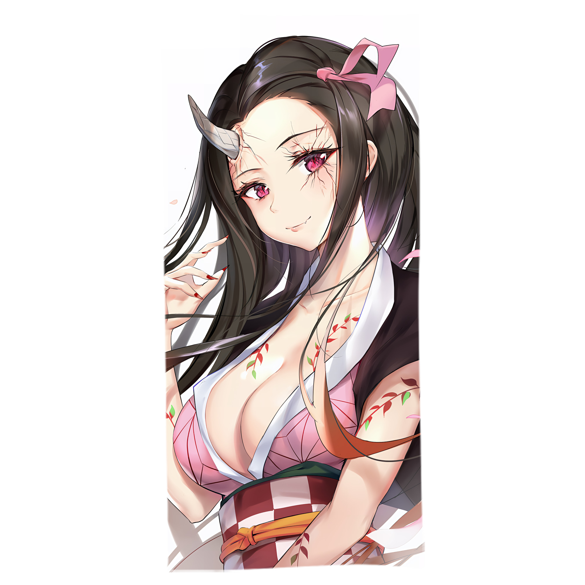 （画像用） 鬼滅の刃（きめつのやいば）竈門 禰󠄀豆子／かまど ねずこ Kamado Nezuko 大判バスタオル 70×140cm 吸水速乾 柔らかい肌触り