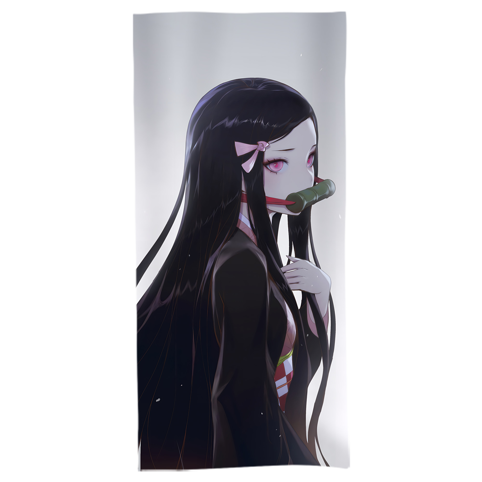 （画像用） 鬼滅の刃（きめつのやいば）竈門 禰󠄀豆子／かまど ねずこ Kamado Nezuko 大判バスタオル 70×140cm 吸水速乾 柔らかい肌触り