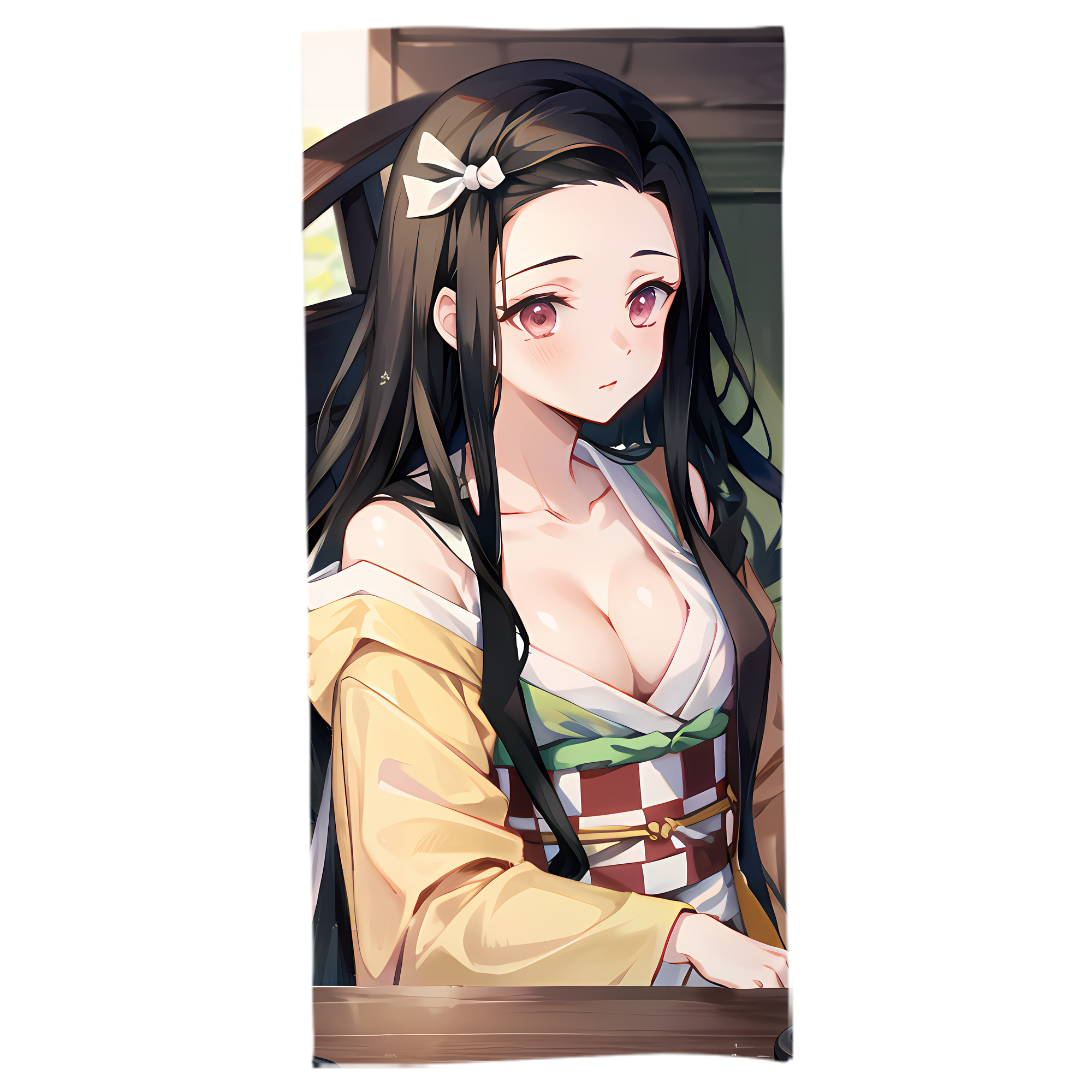 （画像用） 鬼滅の刃（きめつのやいば）竈門 禰󠄀豆子／かまど ねずこ Kamado Nezuko 大判バスタオル 70×140cm 吸水速乾 柔らかい肌触り