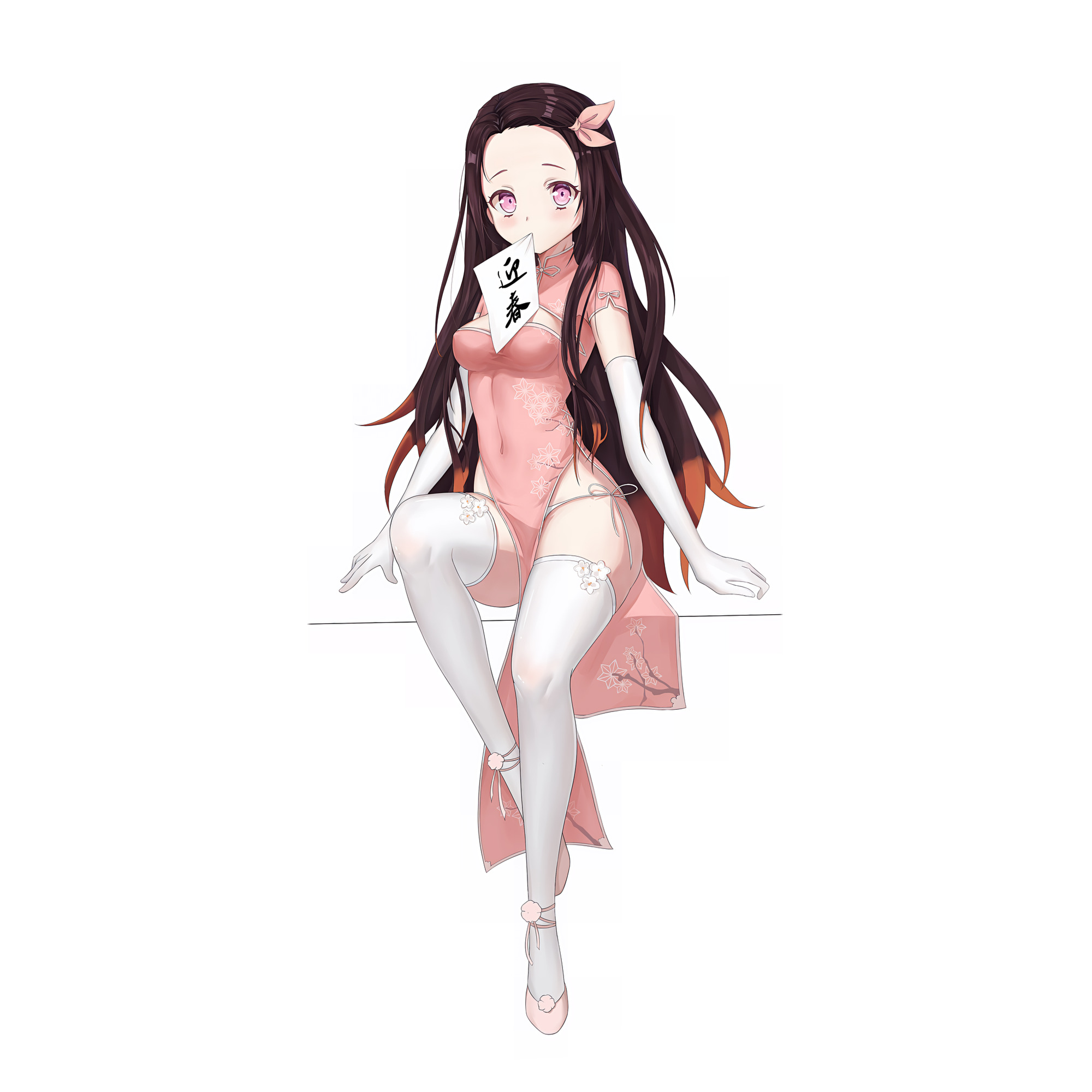 （画像用） 鬼滅の刃（きめつのやいば）竈門 禰󠄀豆子／かまど ねずこ Kamado Nezuko 大判バスタオル 70×140cm 吸水速乾 柔らかい肌触り