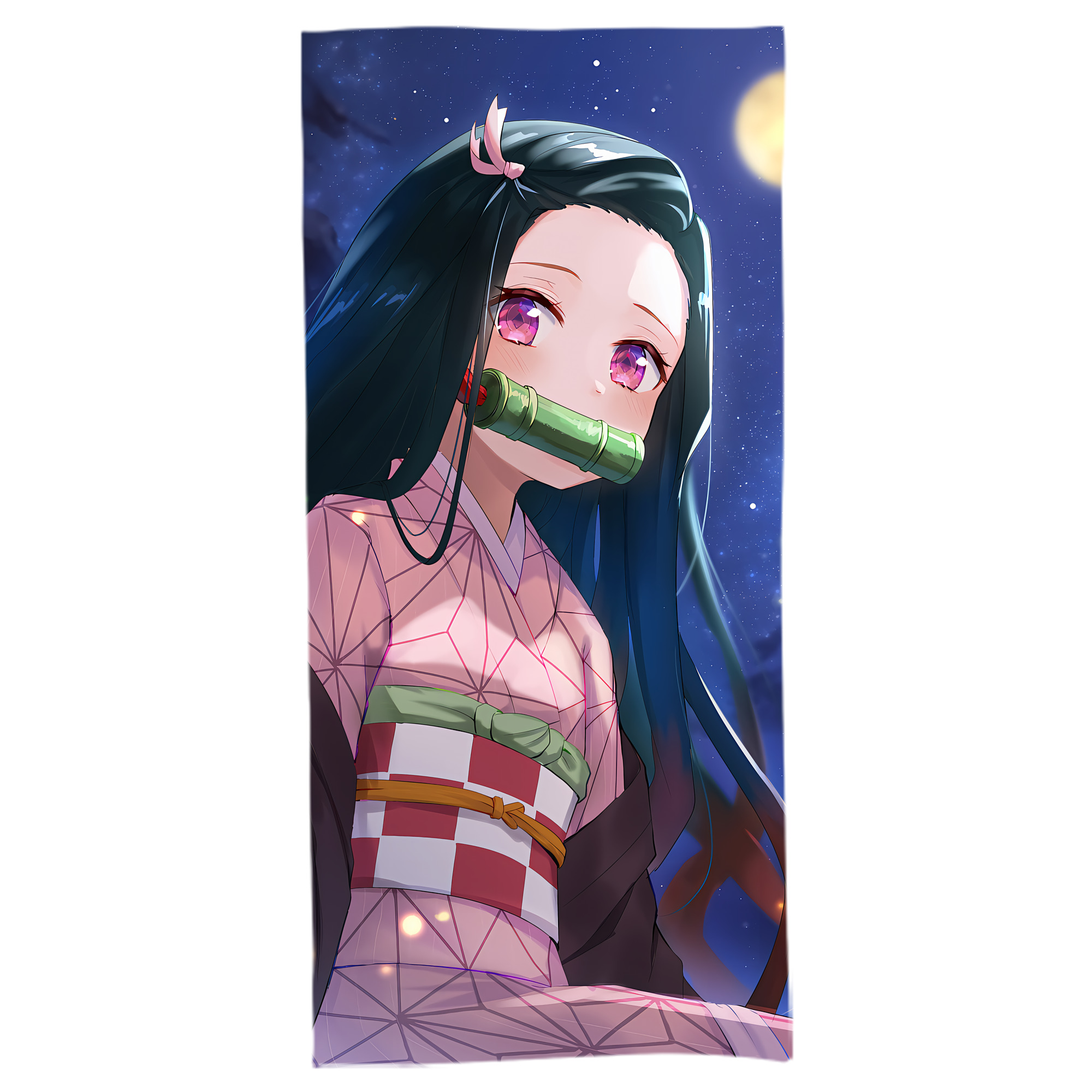 （画像用） 鬼滅の刃（きめつのやいば）竈門 禰󠄀豆子／かまど ねずこ Kamado Nezuko 大判バスタオル 70×140cm 吸水速乾 柔らかい肌触り