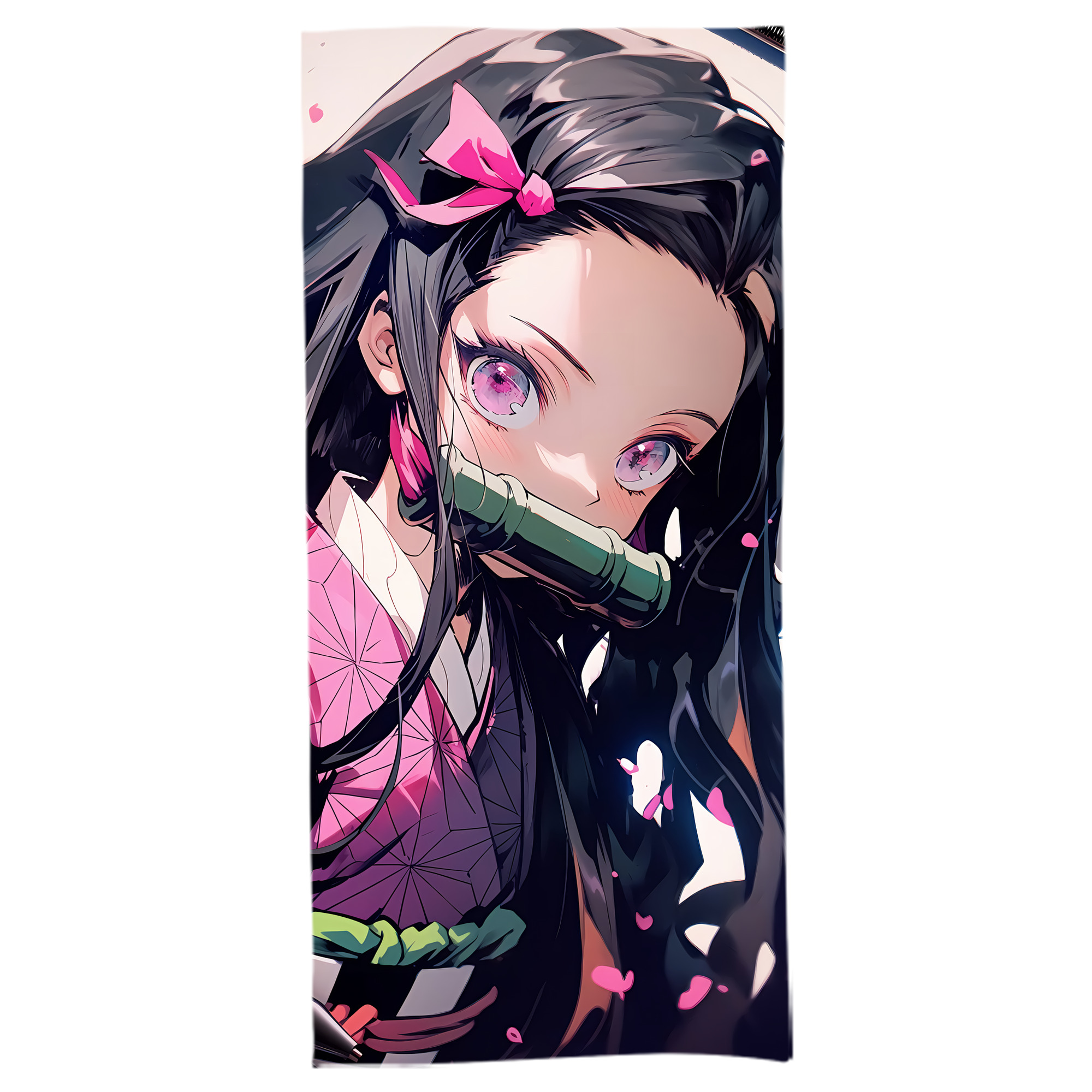 （画像用） 鬼滅の刃（きめつのやいば）竈門 禰󠄀豆子／かまど ねずこ Kamado Nezuko 大判バスタオル 70×140cm 吸水速乾 柔らかい肌触り