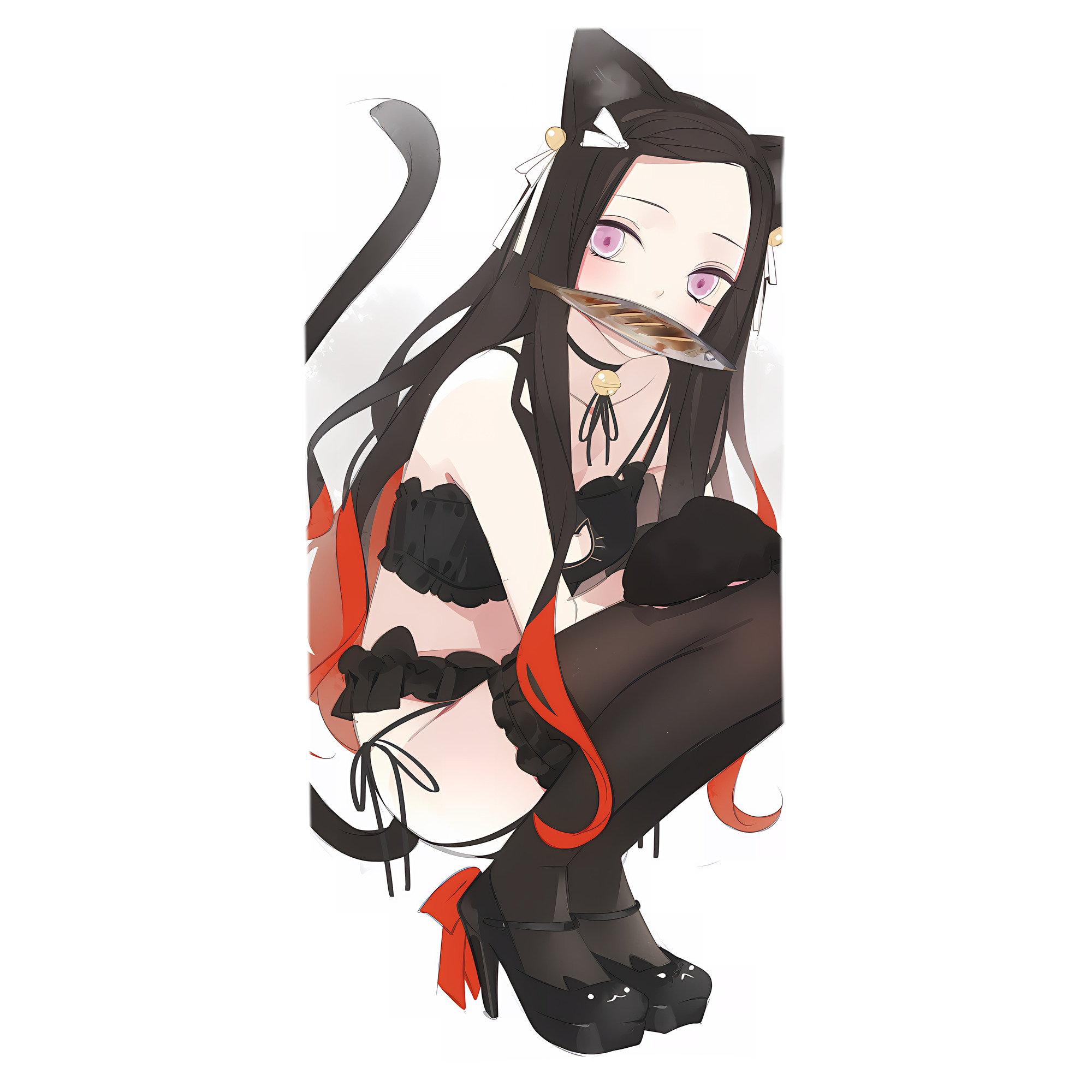（画像用） 鬼滅の刃（きめつのやいば）竈門 禰󠄀豆子／かまど ねずこ Kamado Nezuko 大判バスタオル 70×140cm 吸水速乾 柔らかい肌触り