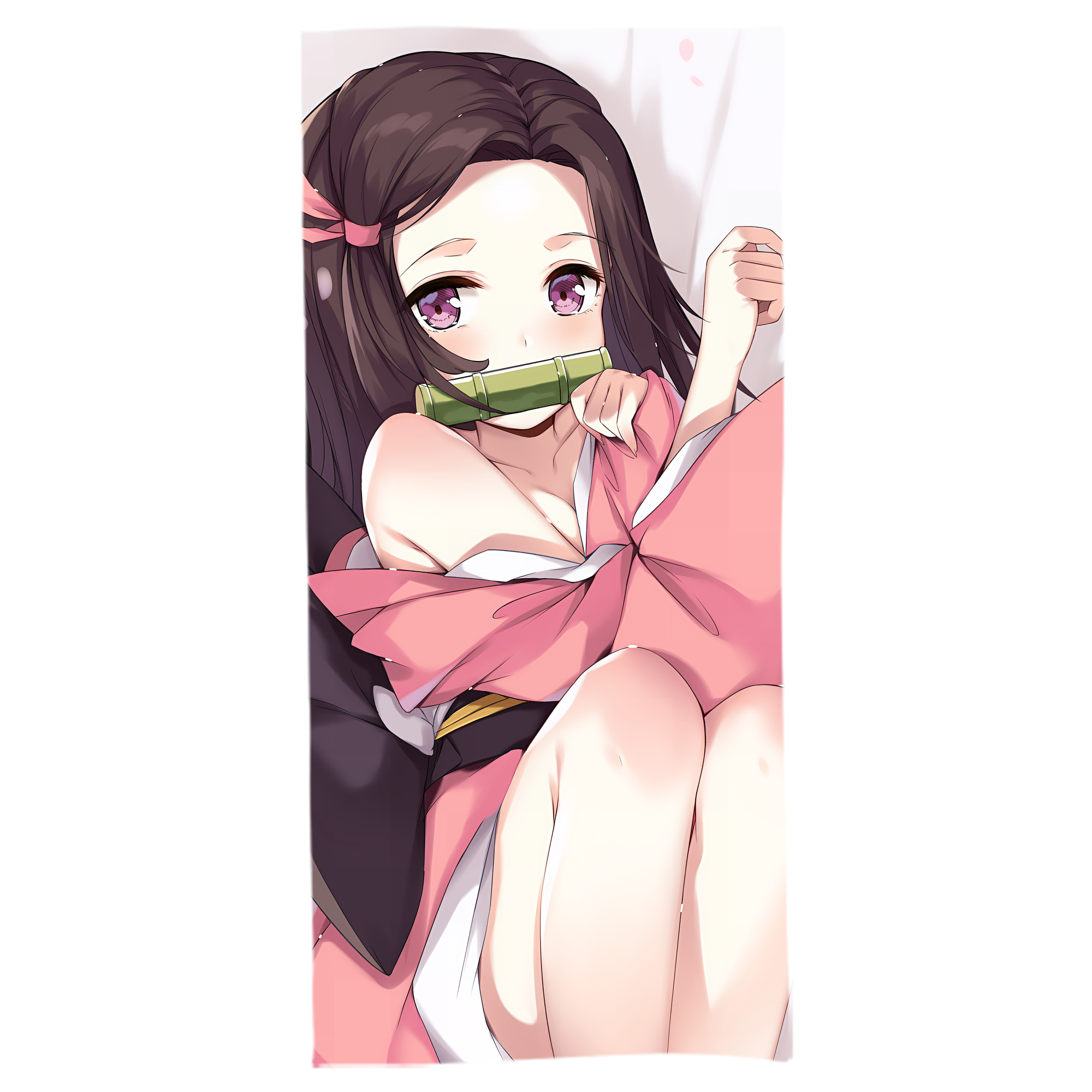 （画像用） 鬼滅の刃（きめつのやいば）竈門 禰󠄀豆子／かまど ねずこ Kamado Nezuko 大判バスタオル 70×140cm 吸水速乾 柔らかい肌触り