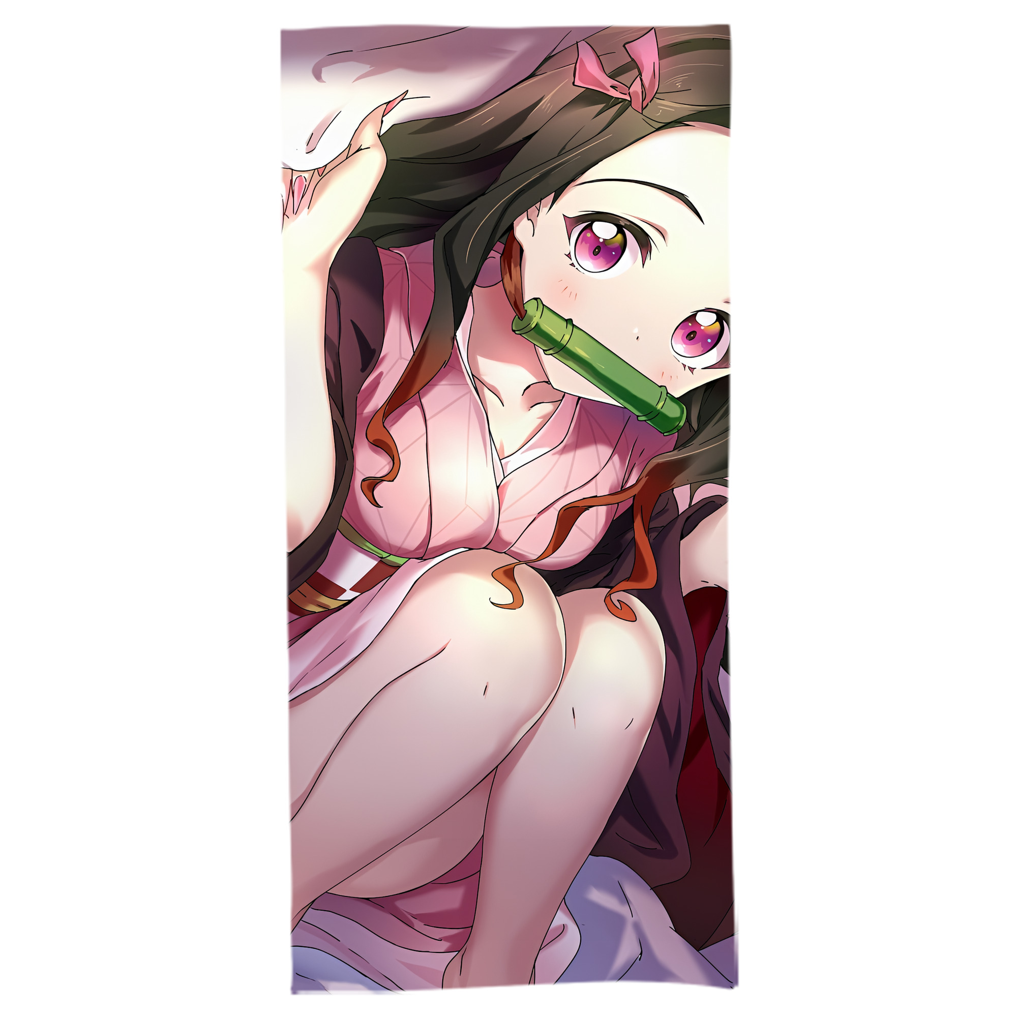 （画像用） 鬼滅の刃（きめつのやいば）竈門 禰󠄀豆子／かまど ねずこ Kamado Nezuko 大判バスタオル 70×140cm 吸水速乾 柔らかい肌触り