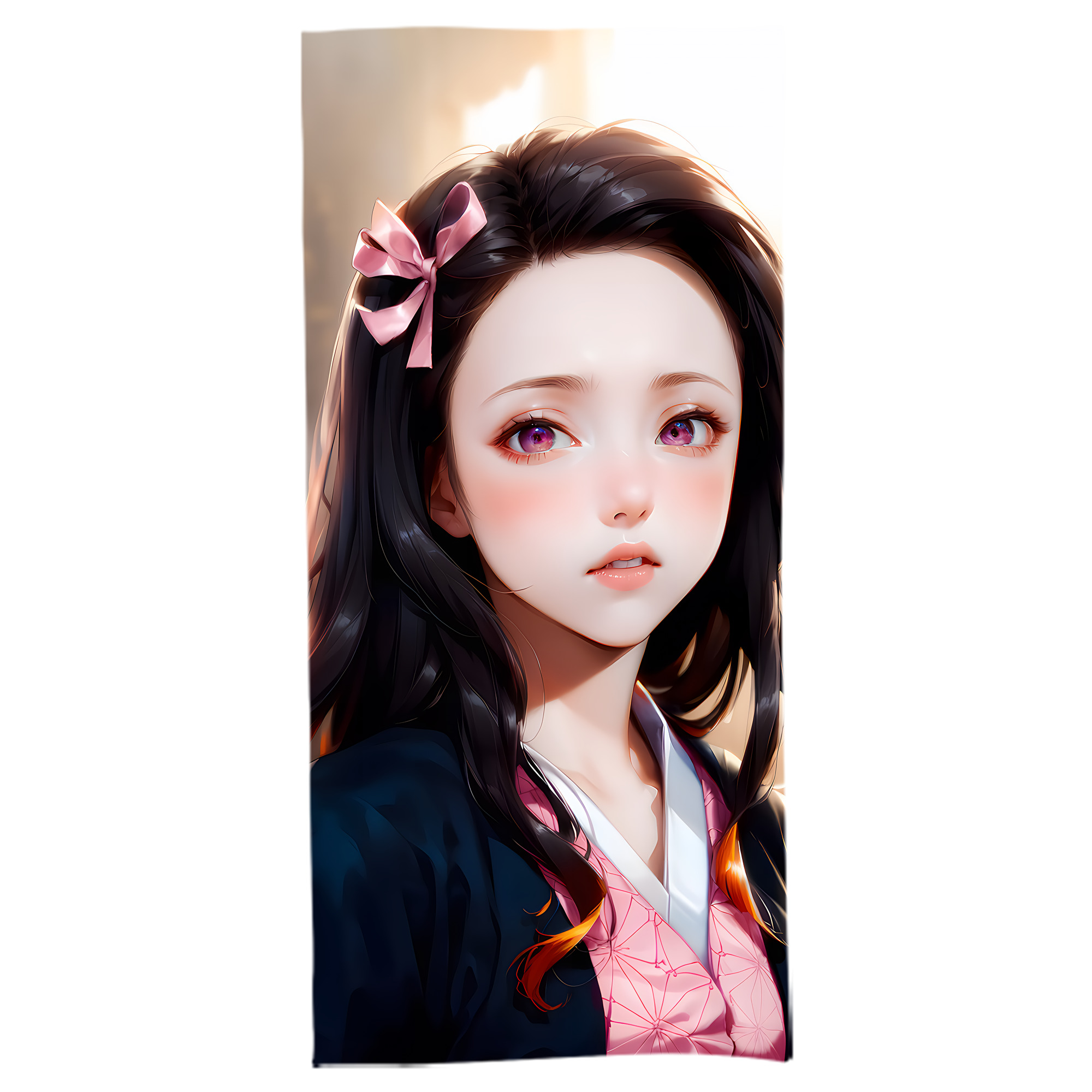 （画像用） 鬼滅の刃（きめつのやいば）竈門 禰󠄀豆子／かまど ねずこ Kamado Nezuko 大判バスタオル 70×140cm 吸水速乾 柔らかい肌触り