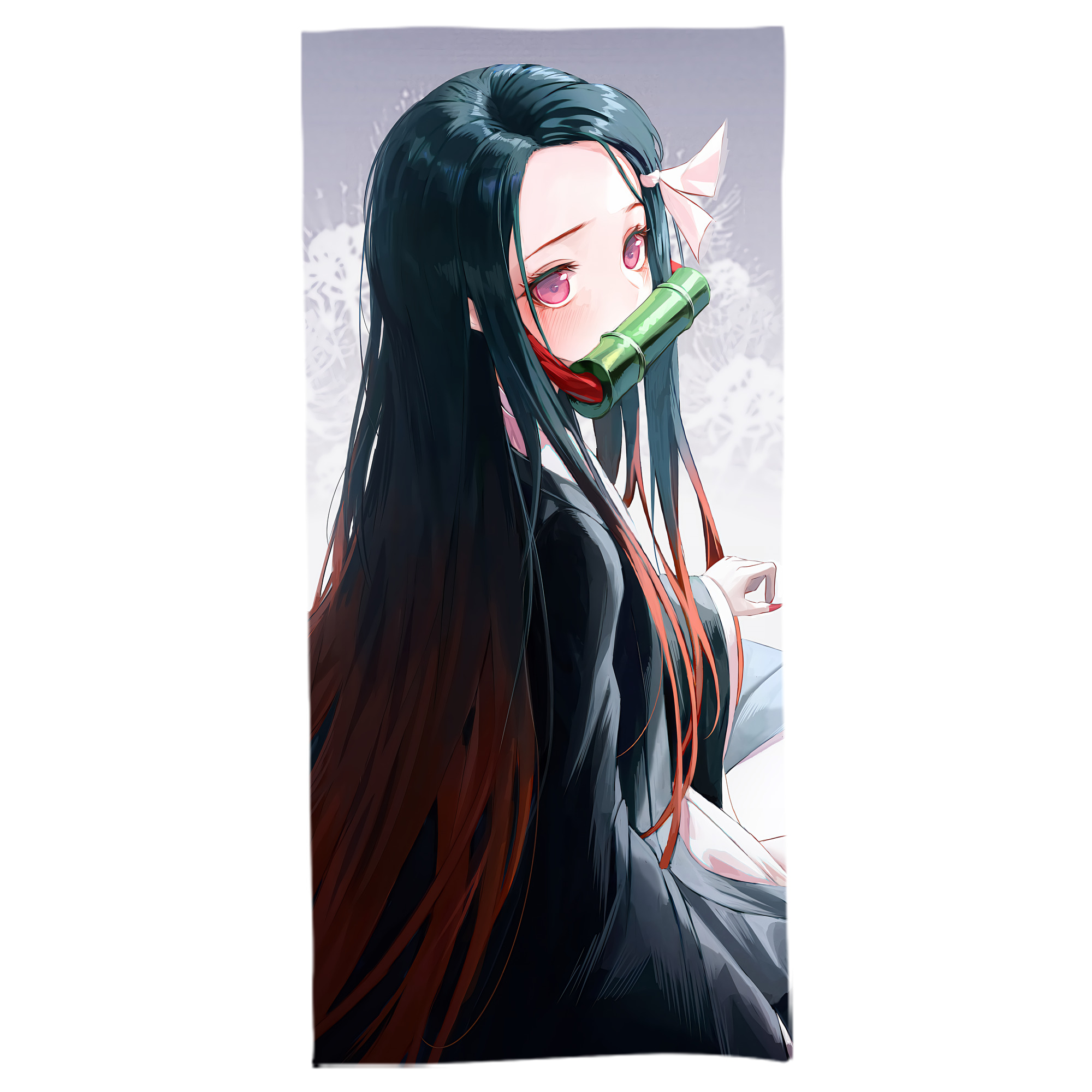 （画像用） 鬼滅の刃（きめつのやいば）竈門 禰󠄀豆子／かまど ねずこ Kamado Nezuko 大判バスタオル 70×140cm 吸水速乾 柔らかい肌触り