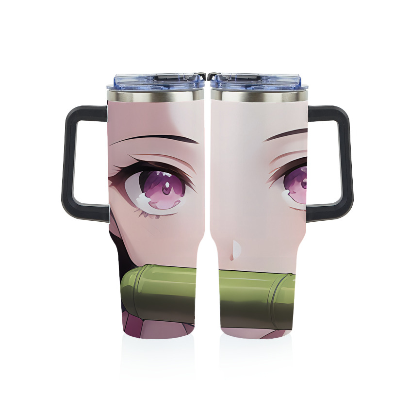 （画像用） 鬼滅の刃（きめつのやいば）竈門 禰󠄀豆子／かまど ねずこ Kamado Nezuko 1200ｍLフルプリント車用タンブラー